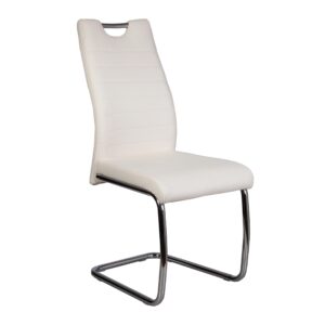 Стул AVA, экокожа, белый APU-002/хром