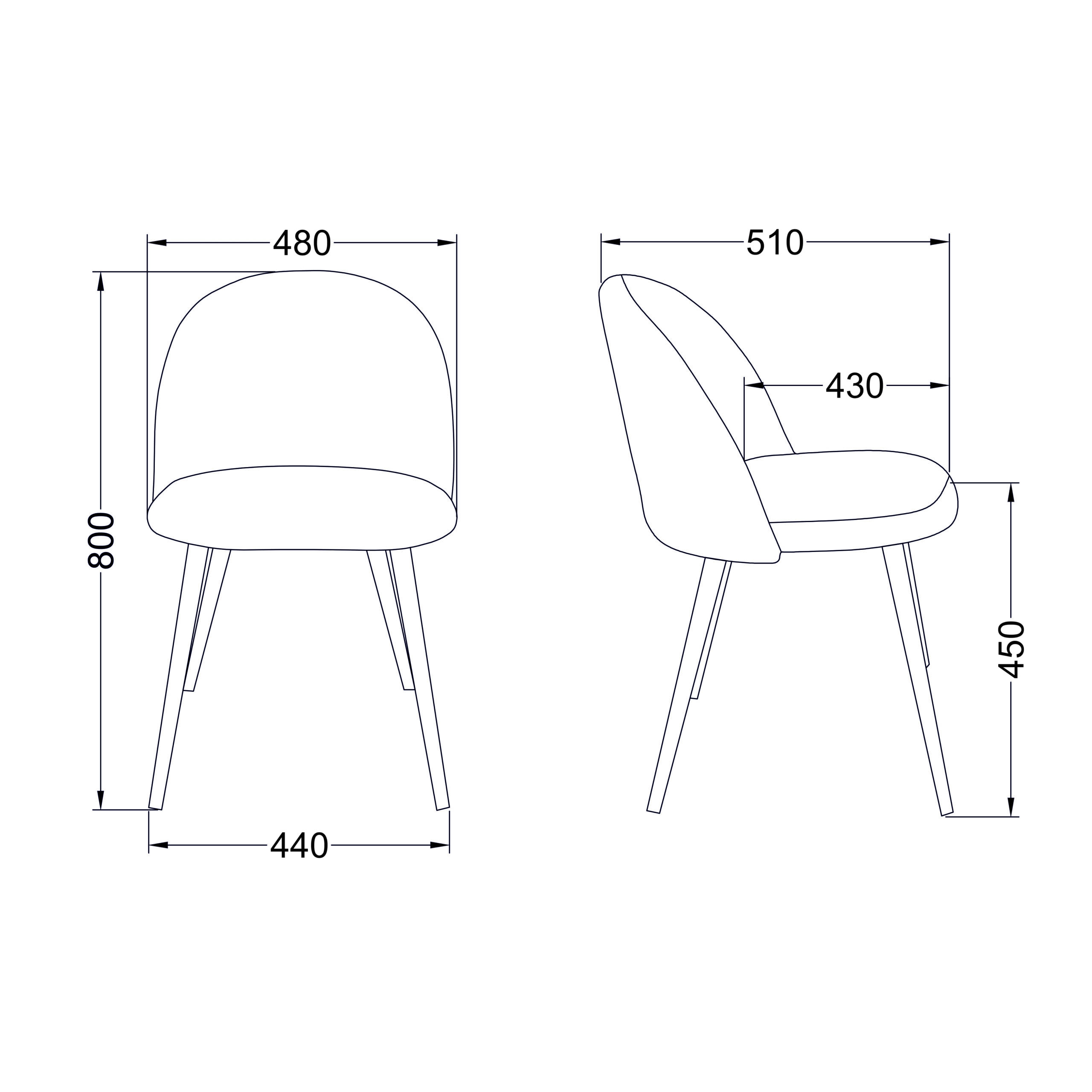 Стул HONNOR, серый велюр HLR-21/дуб