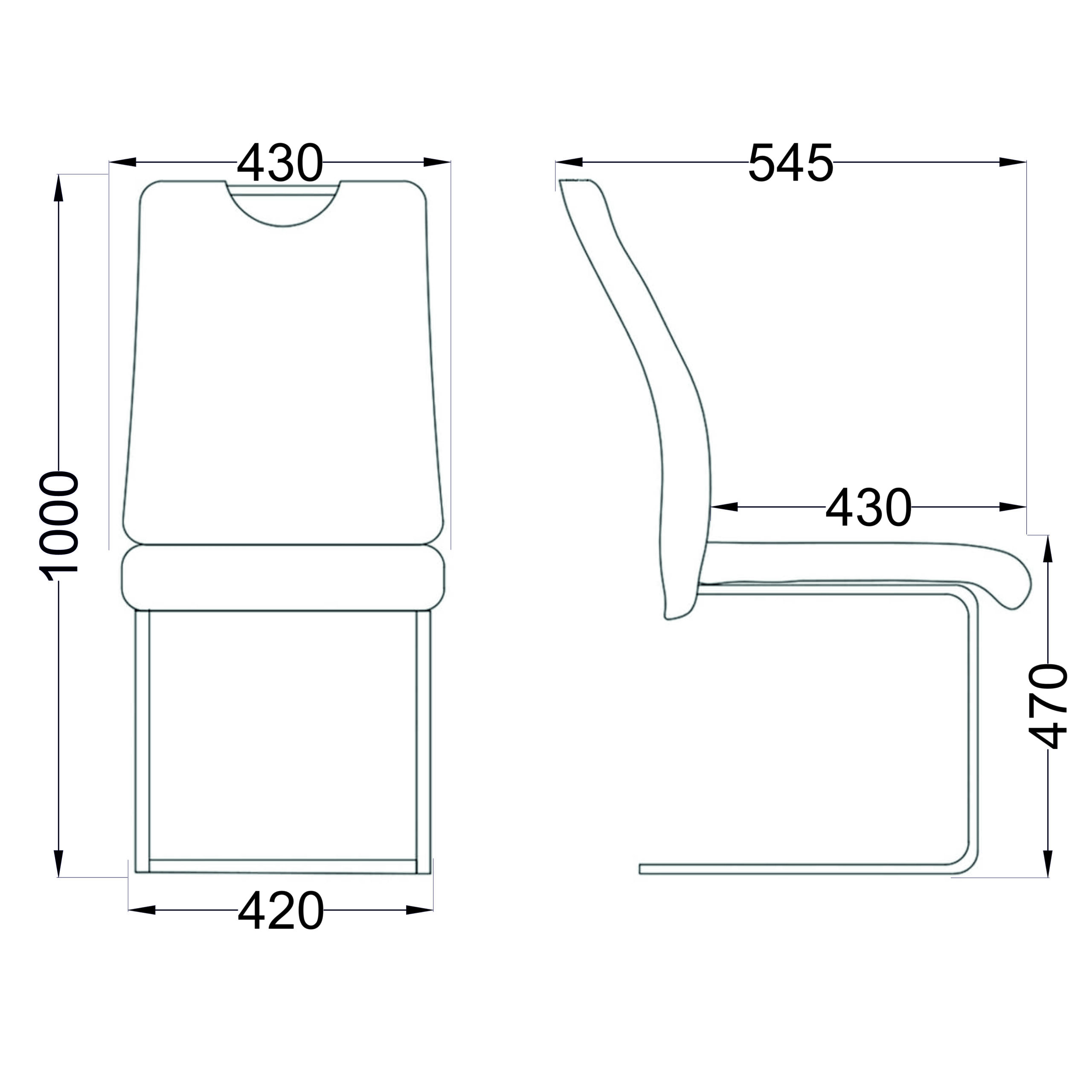 Стул AVA, экокожа, белый APU-002/хром