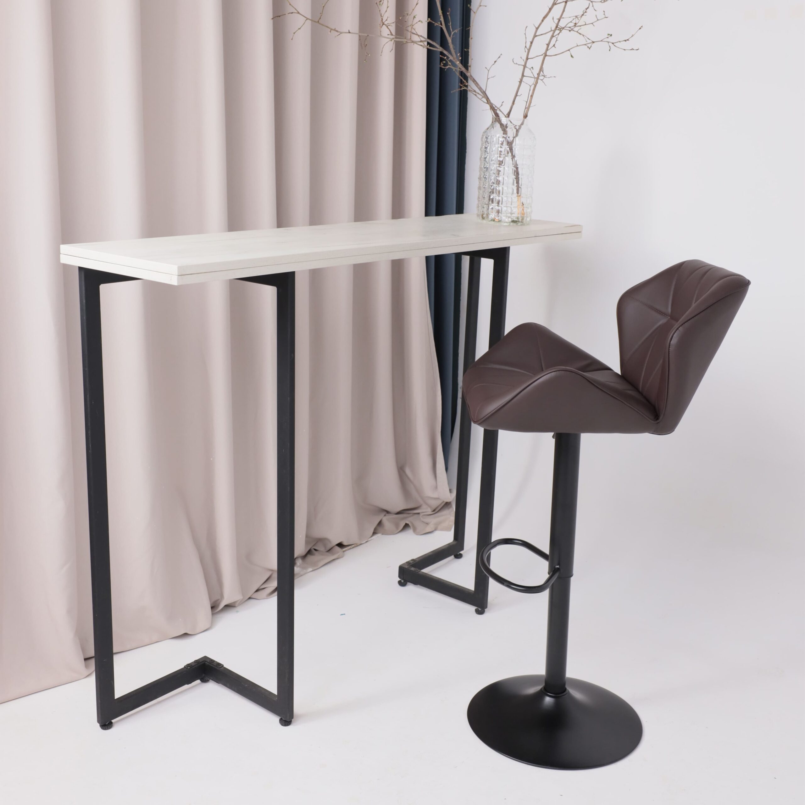 Кресло барное BERLIN GB, Pegaso шоколад экокожа/черный