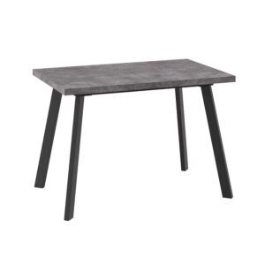 Стол BORG-110, раздвижной 110(142)х70, Дымчатая керамика/Чёрный