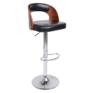 Стул барный BRUNO, экокожа, черный/хром