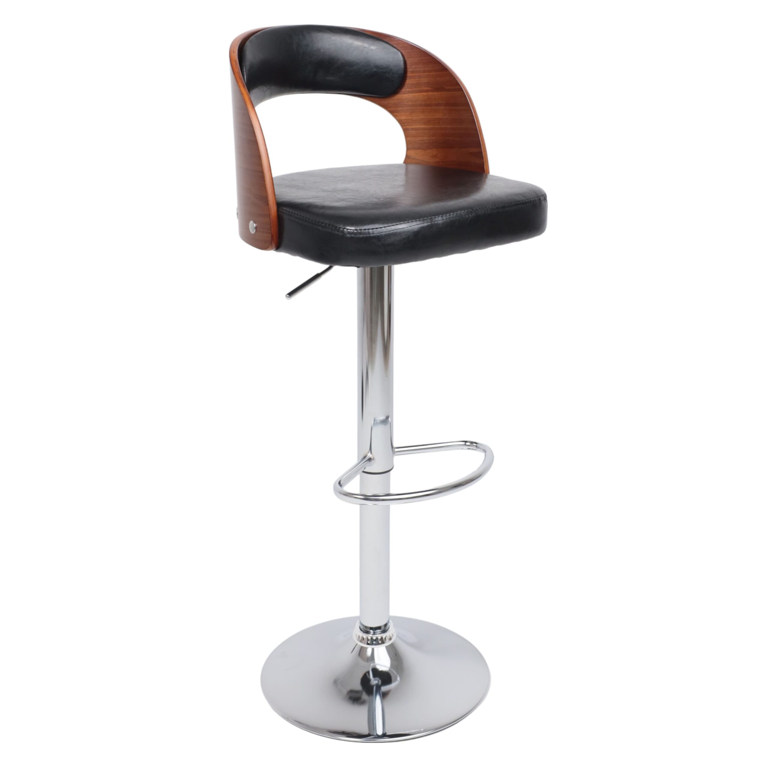 Стул барный BRUNO, экокожа, черный/хром