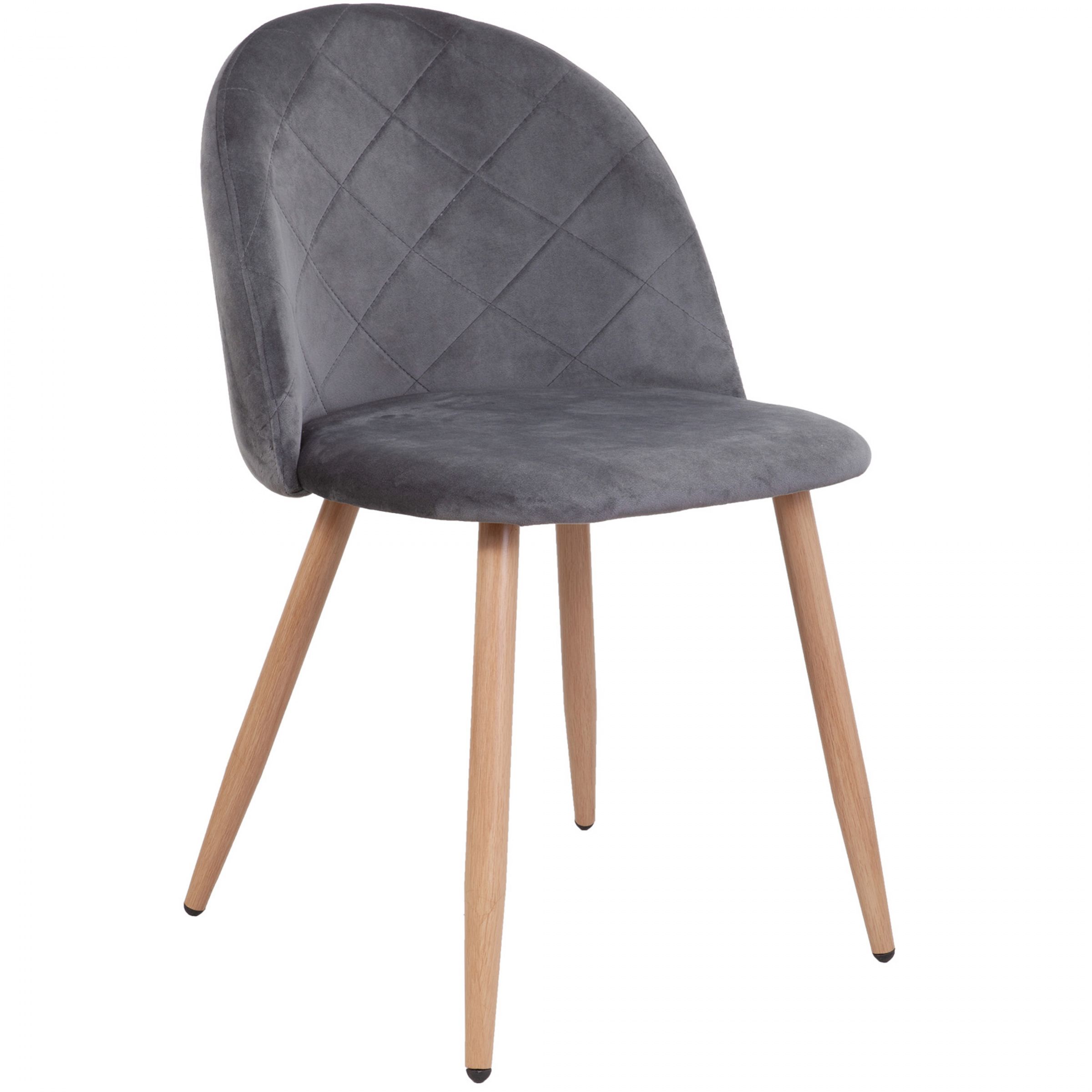 Стул HONNOR, серый велюр HLR-21/дуб