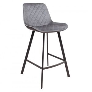 Стул барный LEROS, (серый велюр HLR-21/черный)