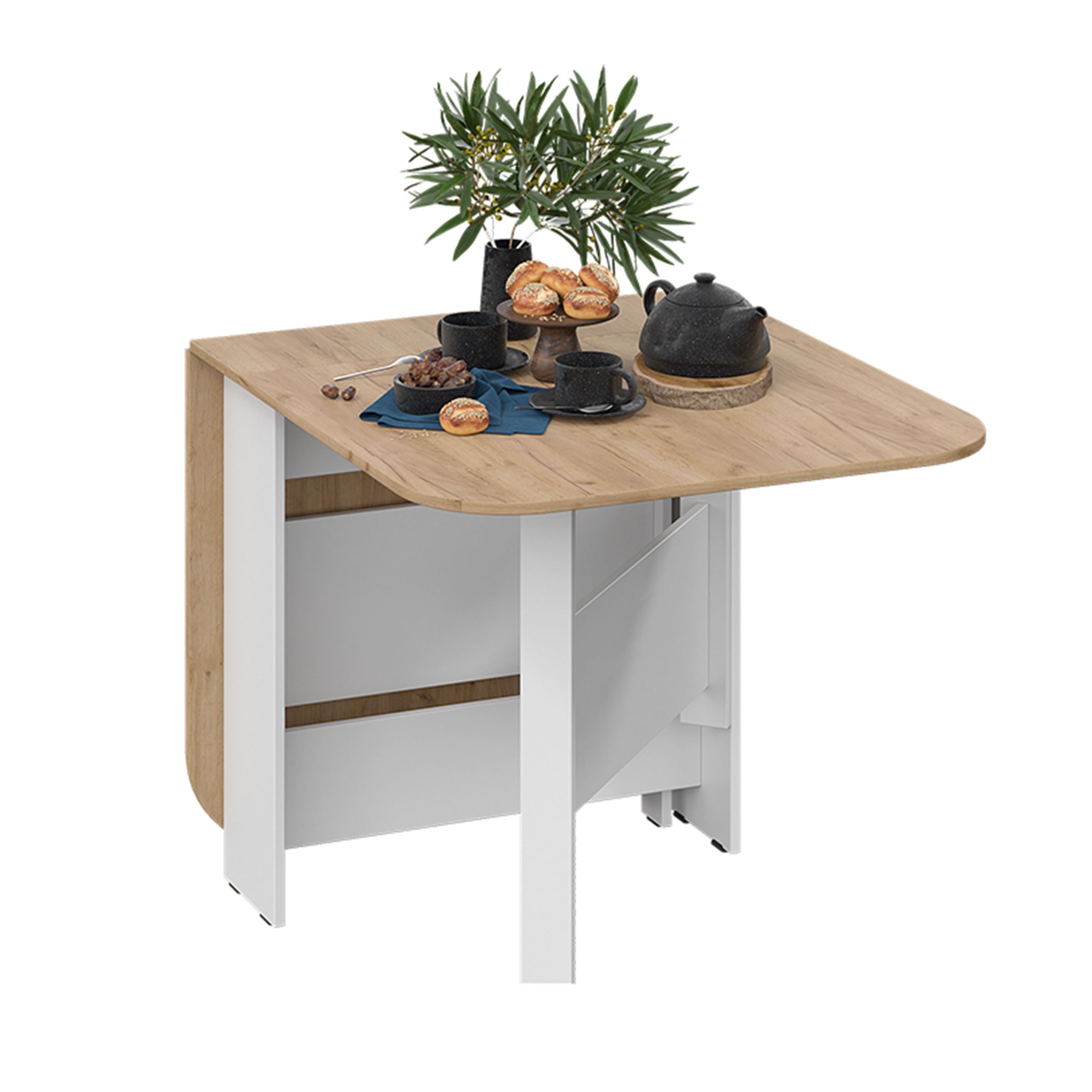 Стол-книжка Т1, 232(1600)*800, подстолье белый/столешница дуб крафт золотой