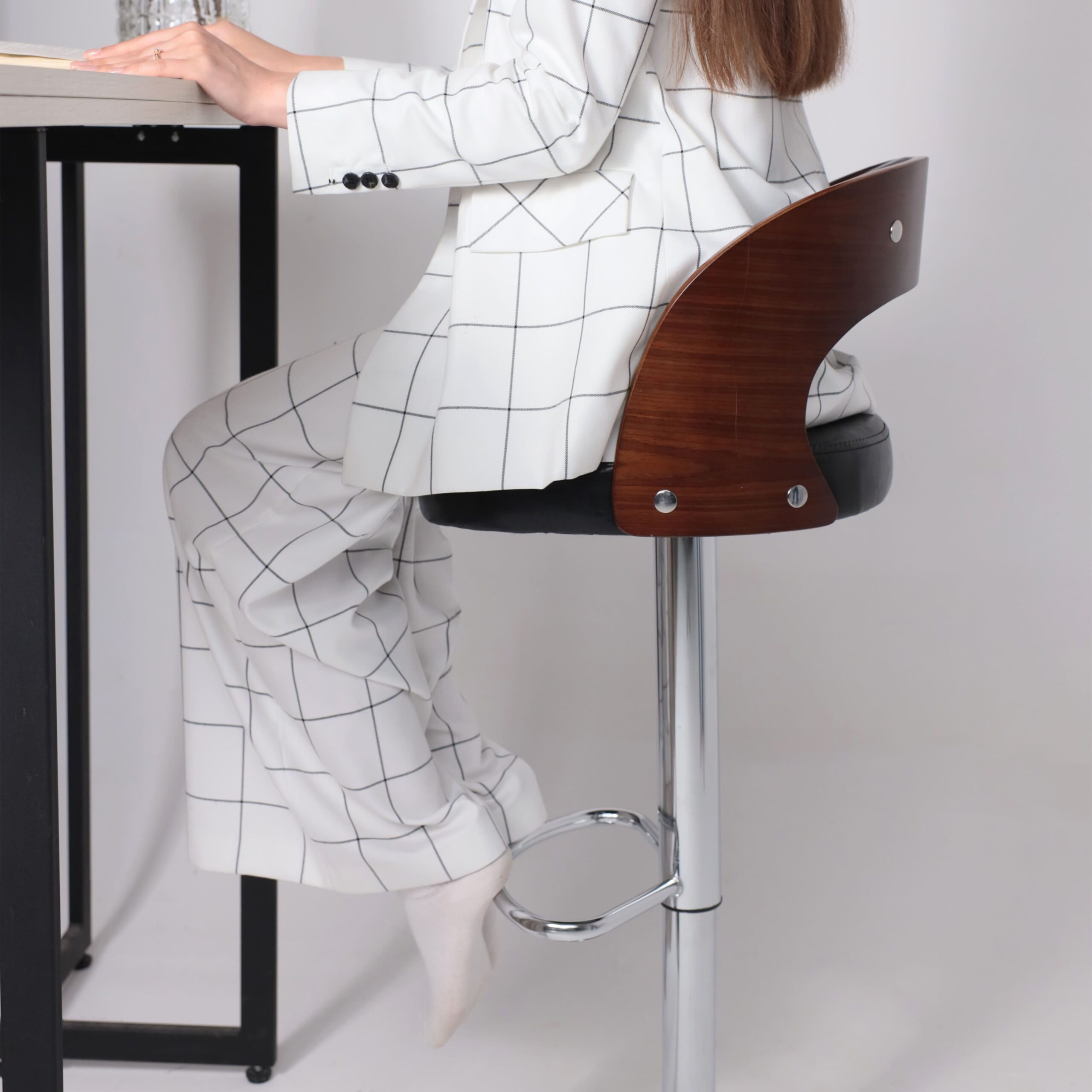 Стул барный BRUNO, экокожа, черный/хром