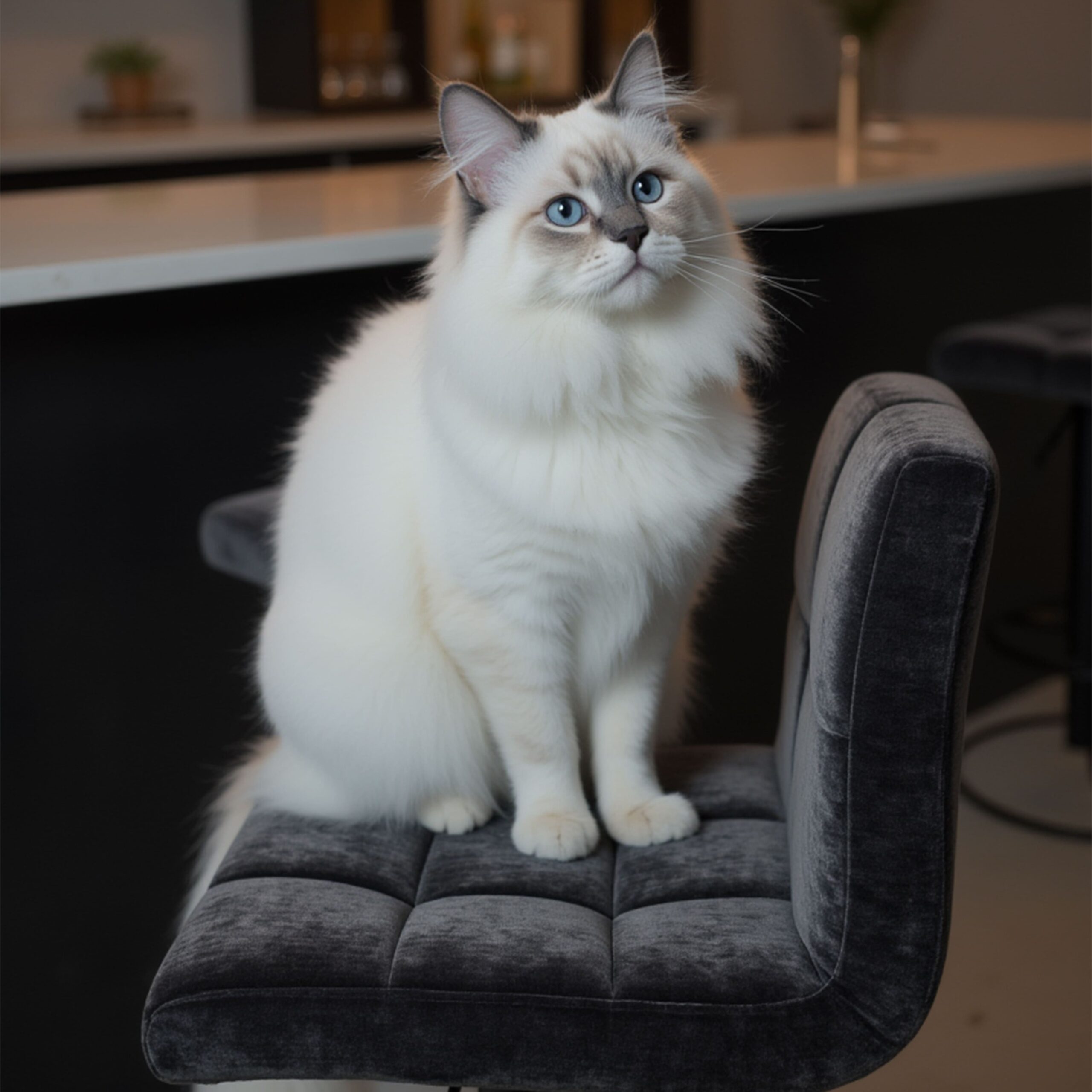 Стул барный LOGOS, черный шенилл Ote Canna 460/черный