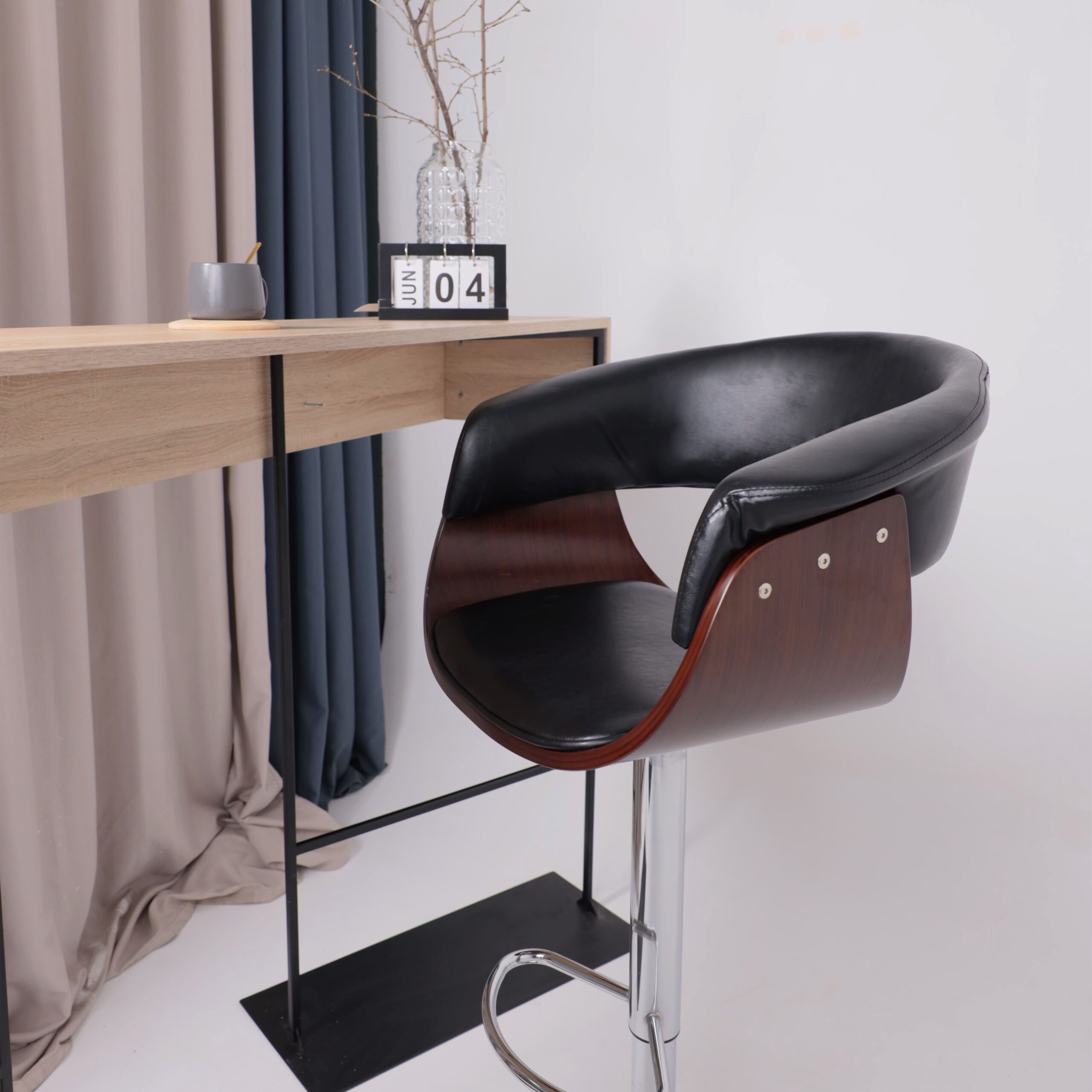 Стул барный ROSSI, экокожа, черный/хром