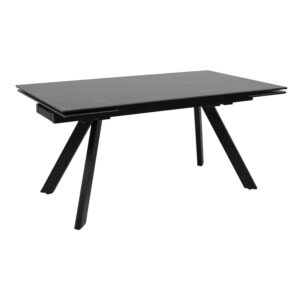 Стол МОНАКО NEW,керамика 0 кат. 1600(2240)*900, Камень черный Greys Black/Черный матовый