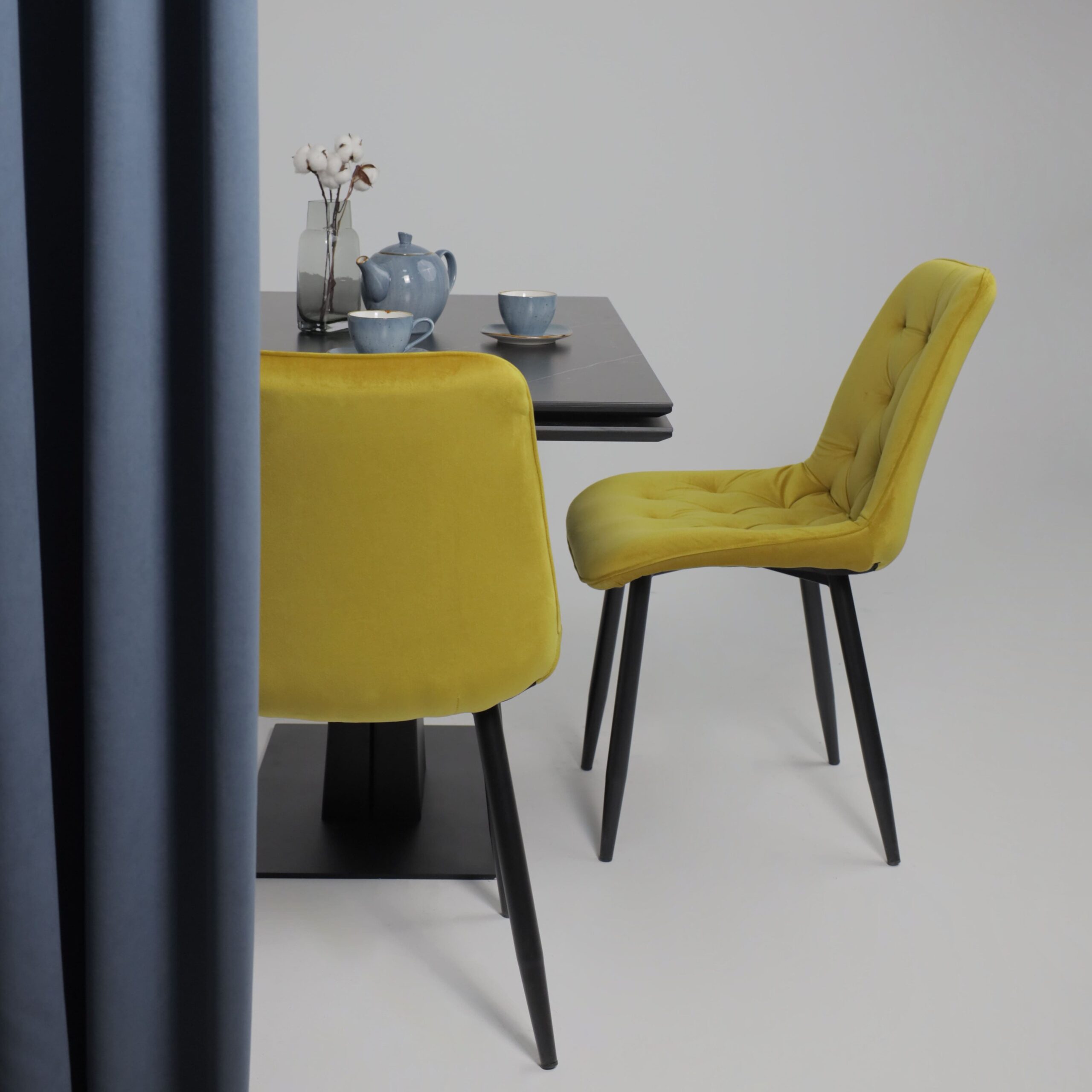 Стол AV 2119, МДФ+керамика, раздвижной 1200 (1800)*800 черный, матовый SHAKESPEARE/черный