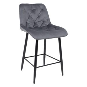 Стул барный VITO, серый велюр HLR-21/черный