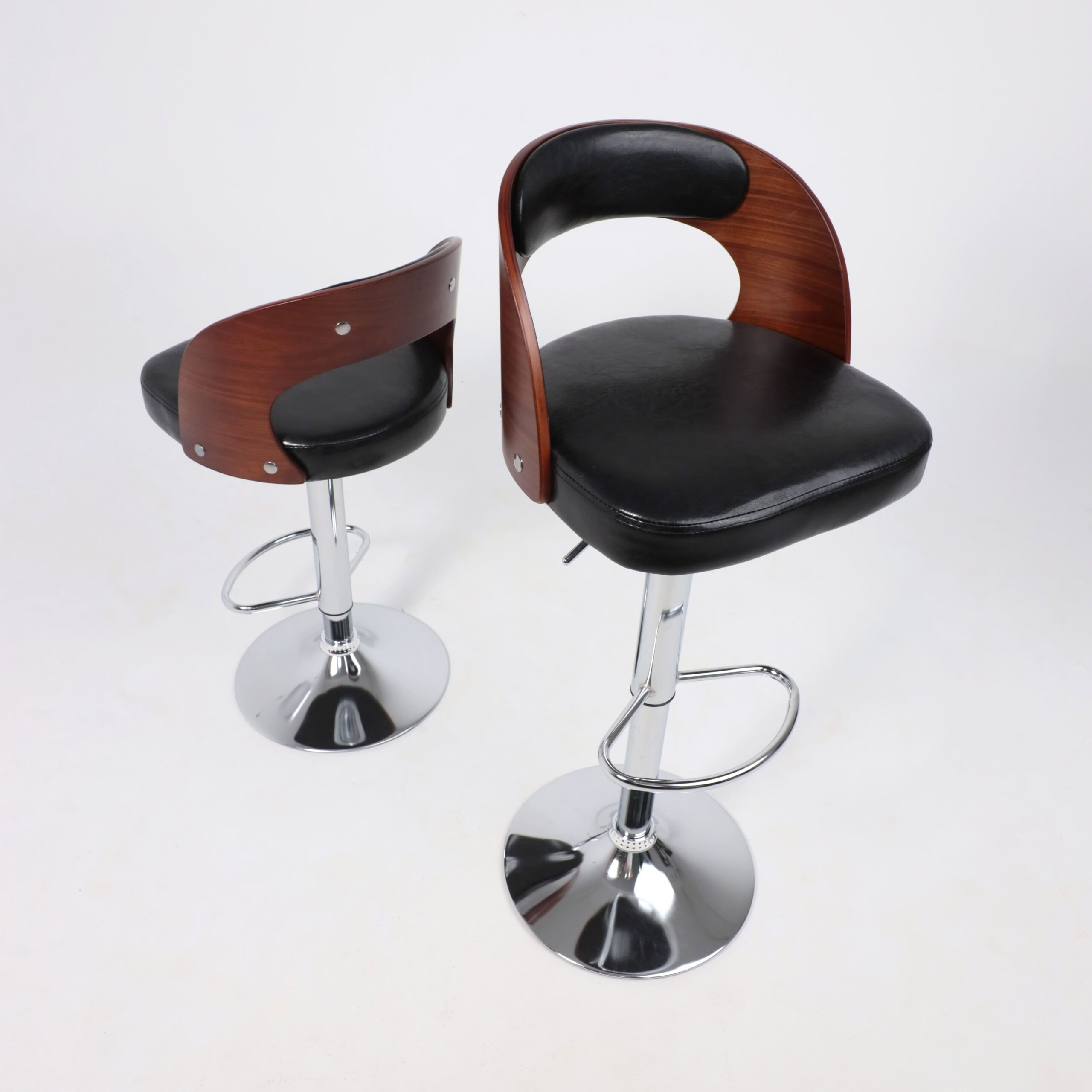 Стул барный BRUNO, экокожа, черный/хром