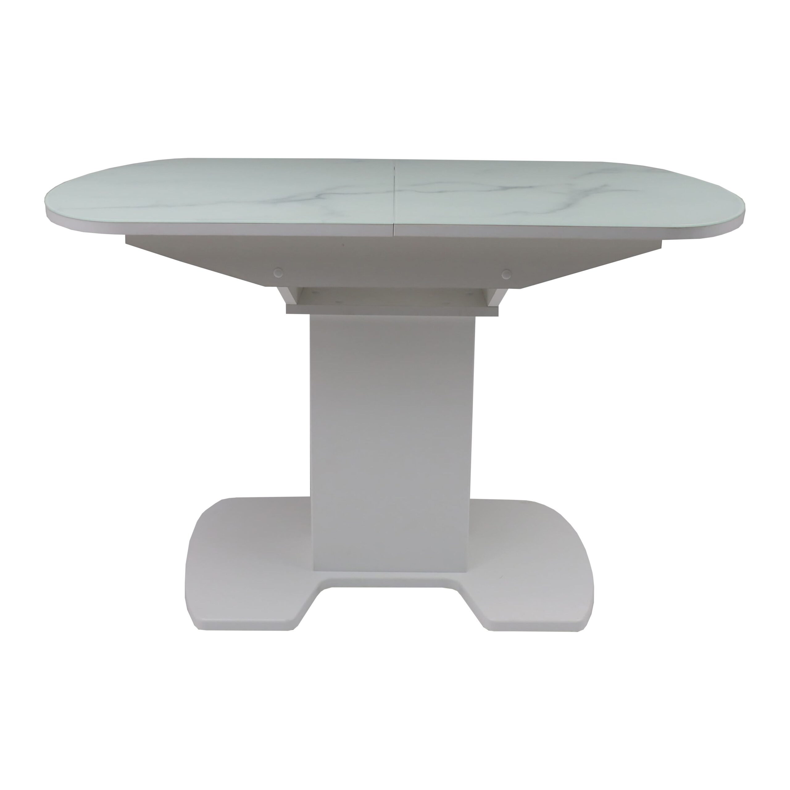 Стол КОРСИКА, матовый, фотопечать 1200(1515)*800, Мрамор белый 2/Белый матовый