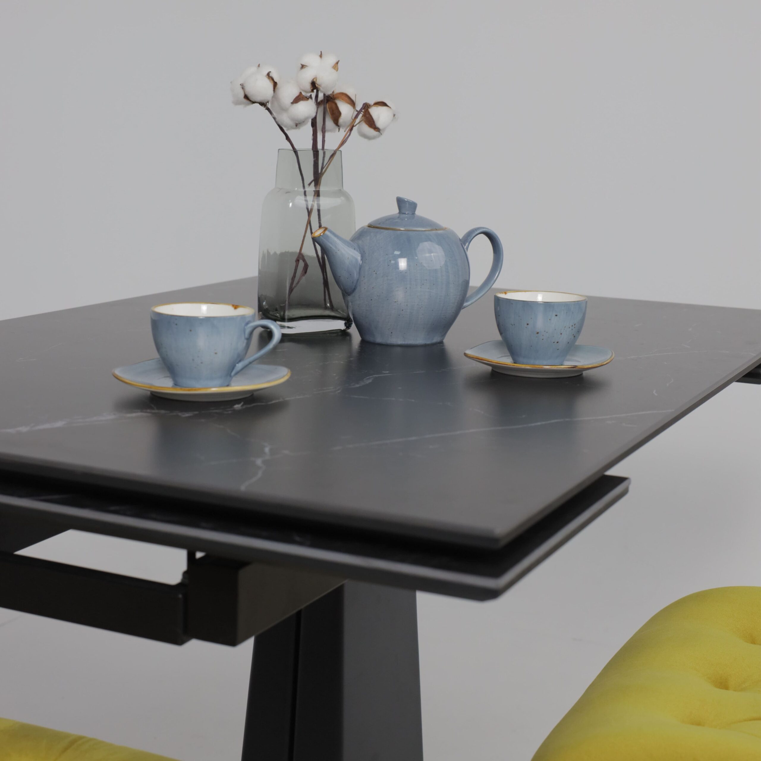 Стол AV 2119, МДФ+керамика, раздвижной 1200 (1800)*800 черный, матовый SHAKESPEARE/черный