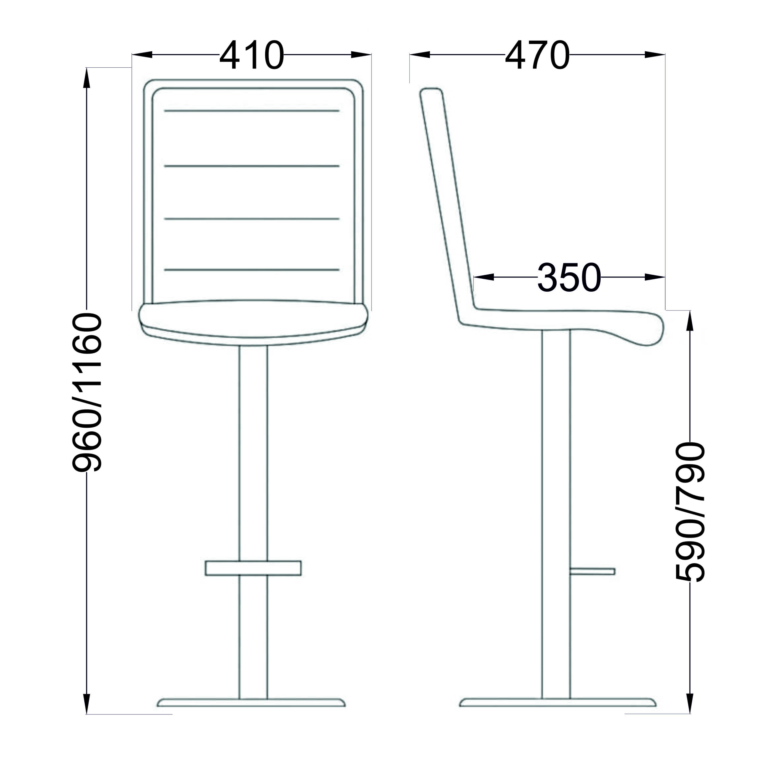 Стул барный CAPRI, экокожа, черный/хром