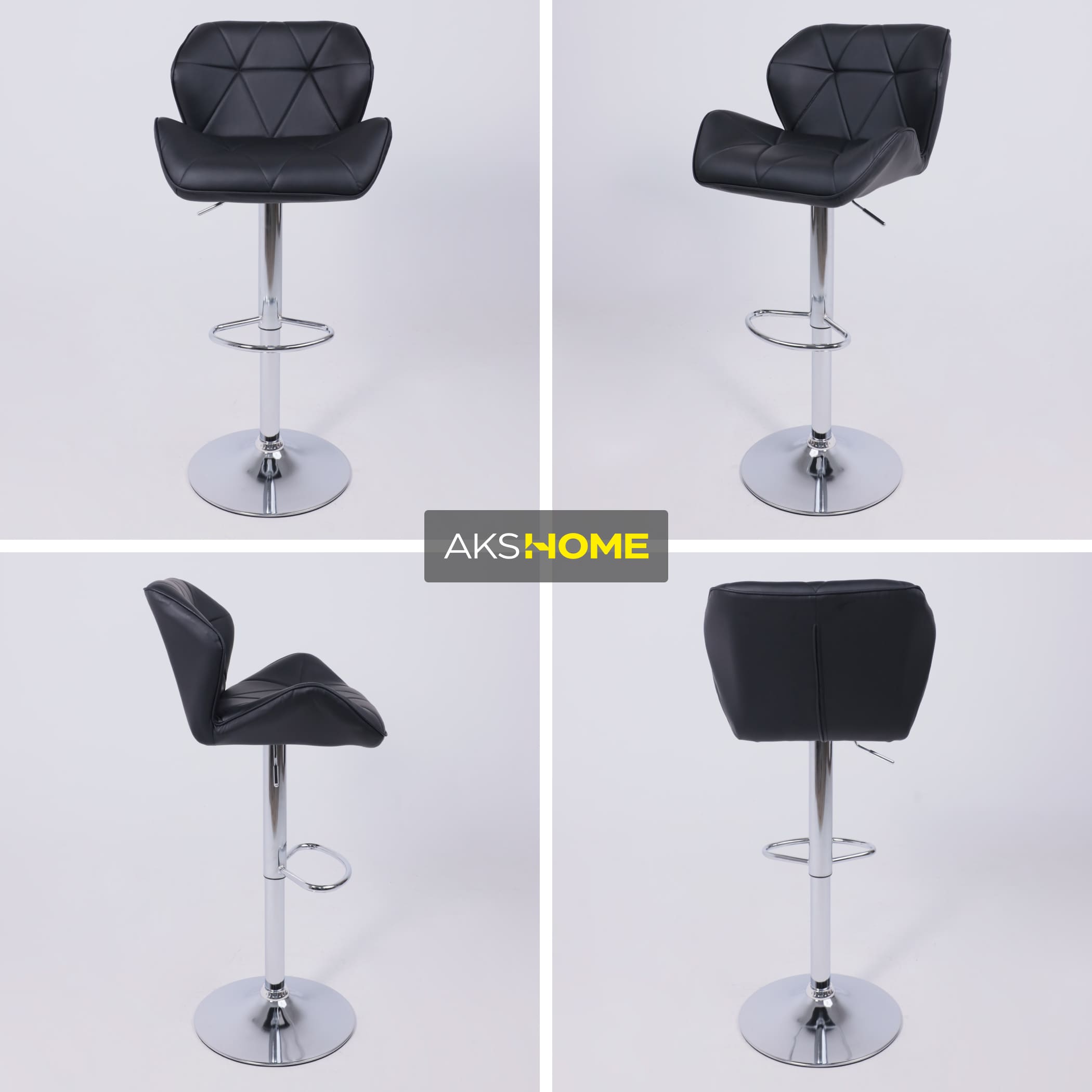 Кресло BERLIN, экокожа, черный/хром