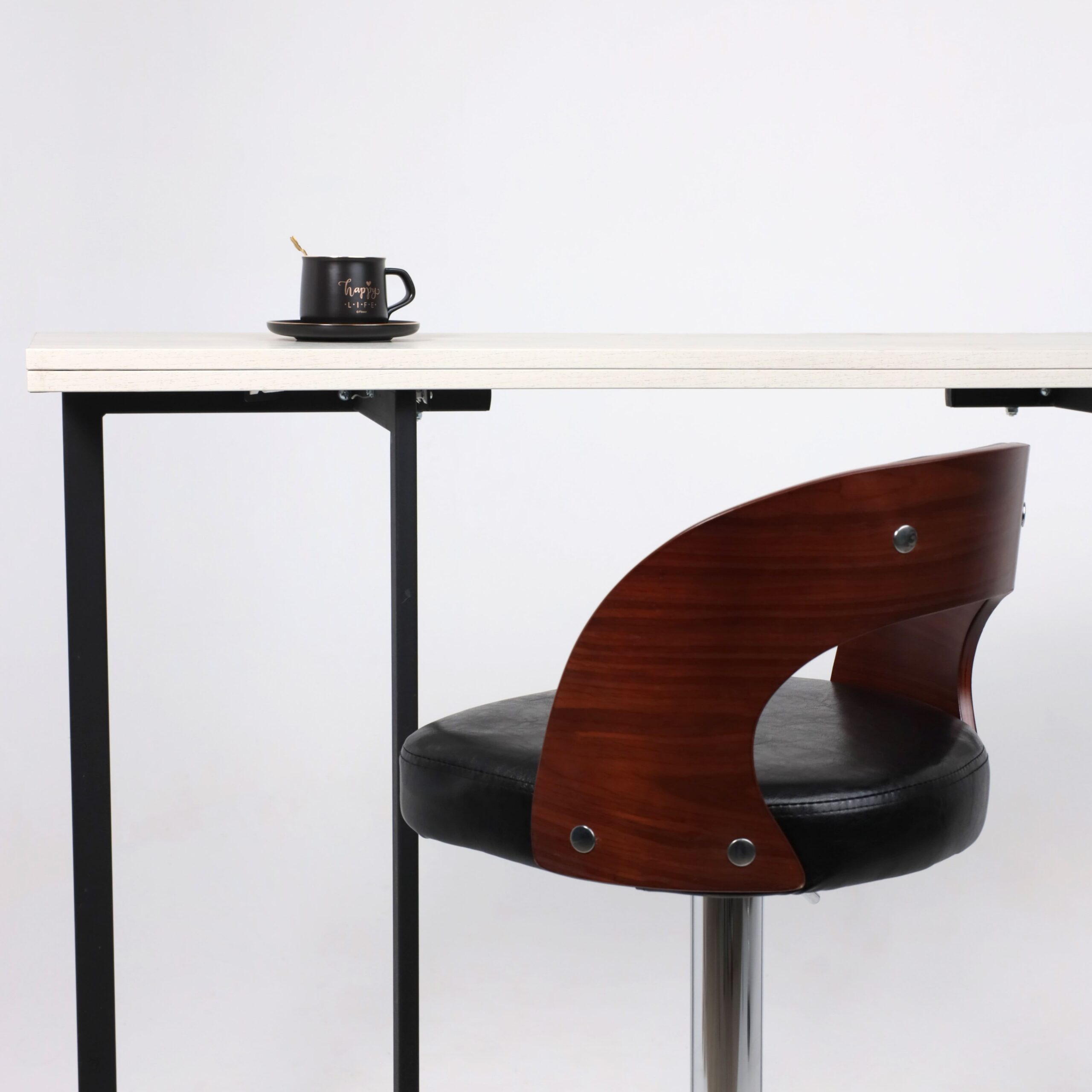 Стул барный BRUNO, экокожа, черный/хром