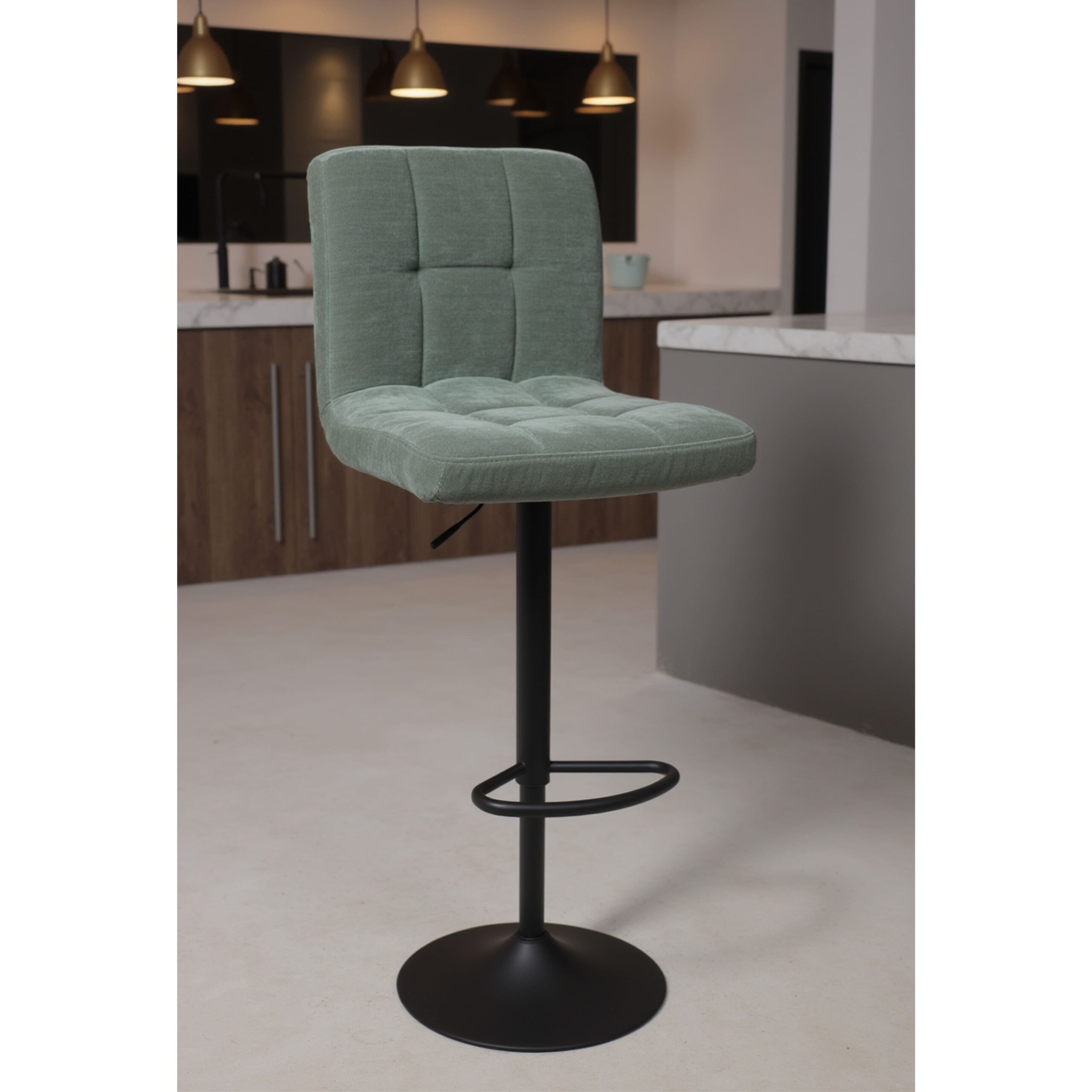 Стул барный LOGOS, темно-зеленый шенилл Ote Canna 352/черный