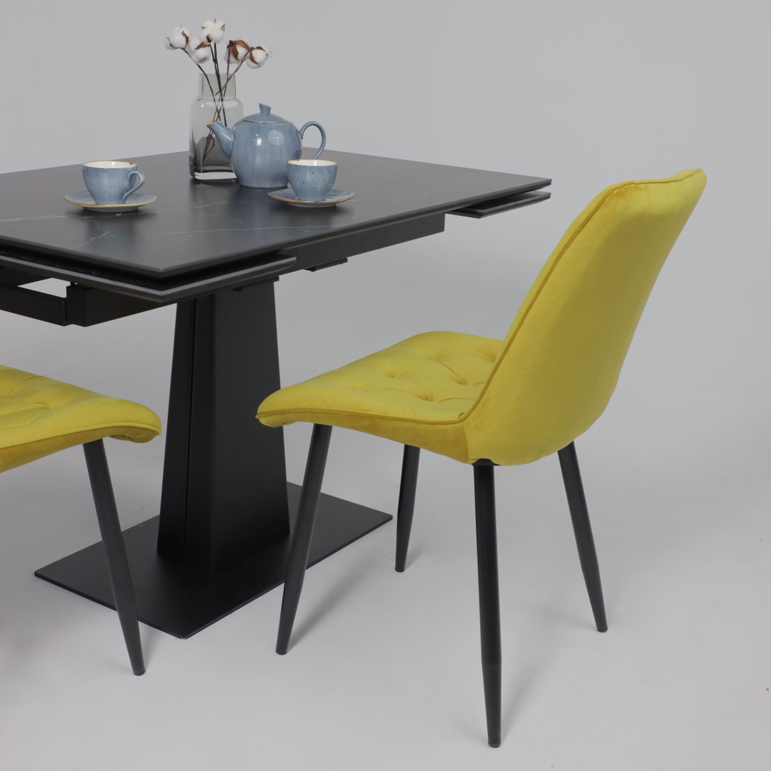 Стол AV 2119, МДФ+керамика, раздвижной 1200 (1800)*800 черный, матовый SHAKESPEARE/черный