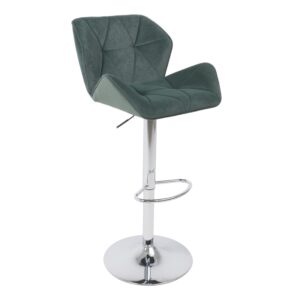Кресло барное BERLIN GB, Kiton 708 темно-зеленый велюр/хром