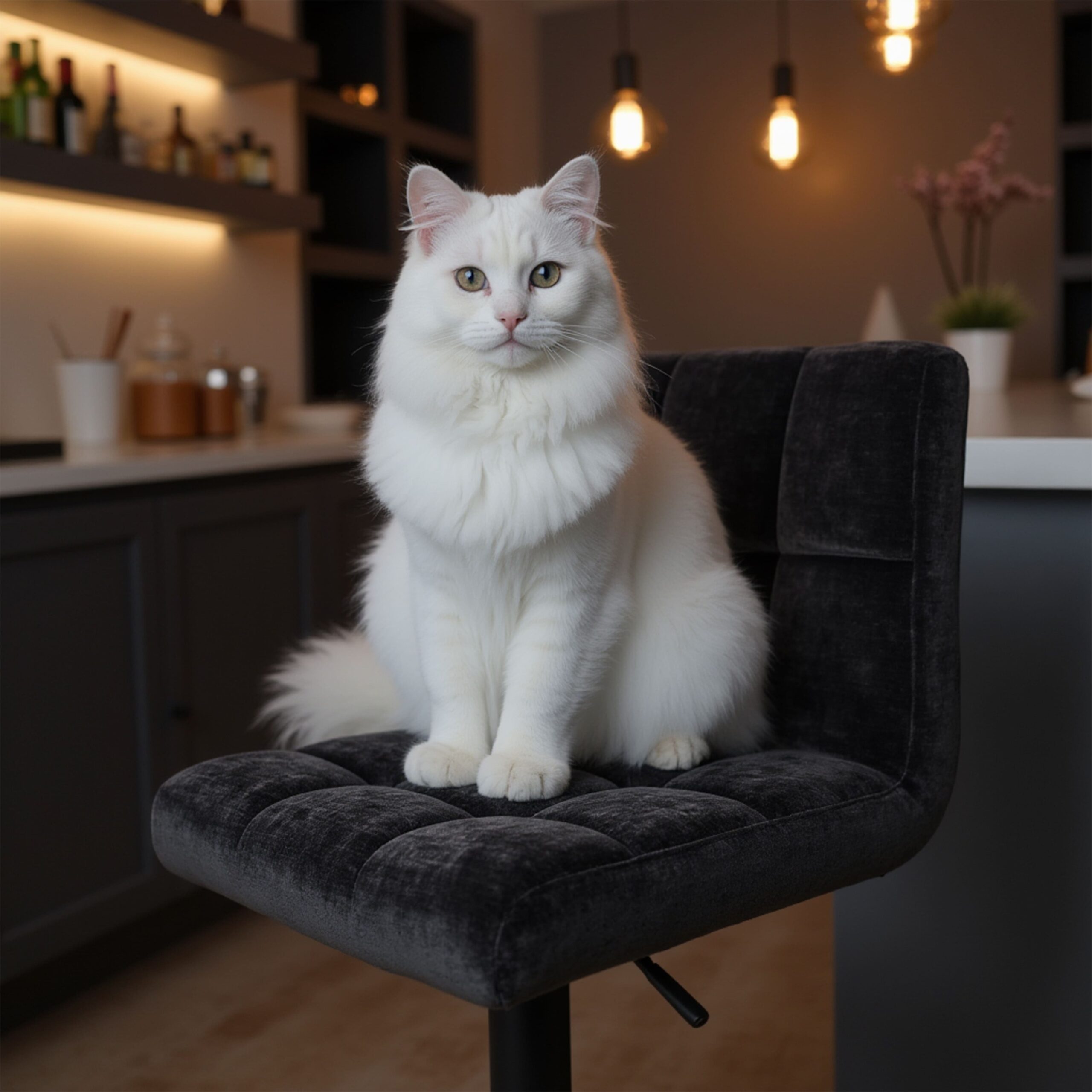 Стул барный LOGOS, черный шенилл Ote Canna 460/черный