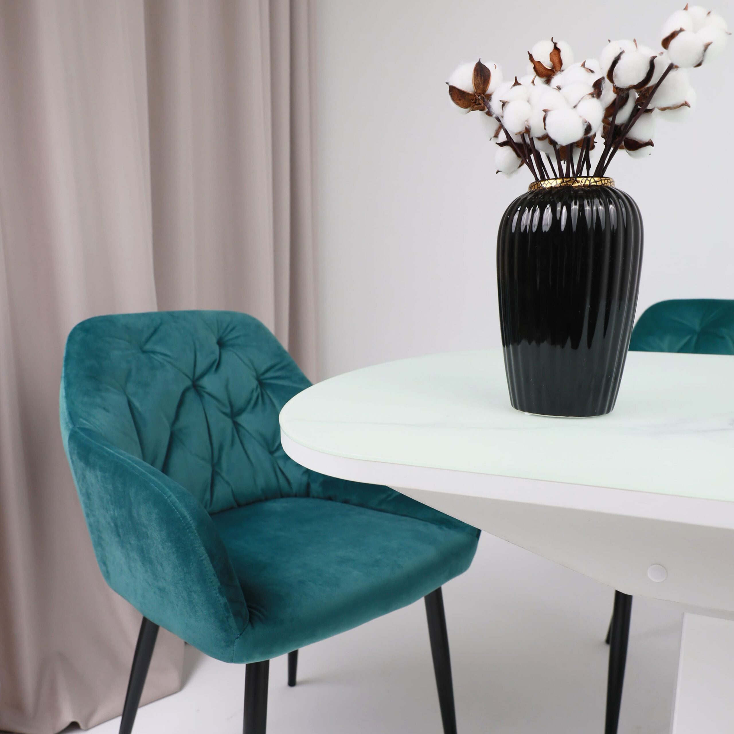 Стол КОРСИКА, матовый, фотопечать 1200(1515)*800, Мрамор белый 2/Белый матовый