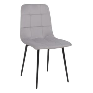 Стул AV 406-N, светло-серый бархат H-09/черный