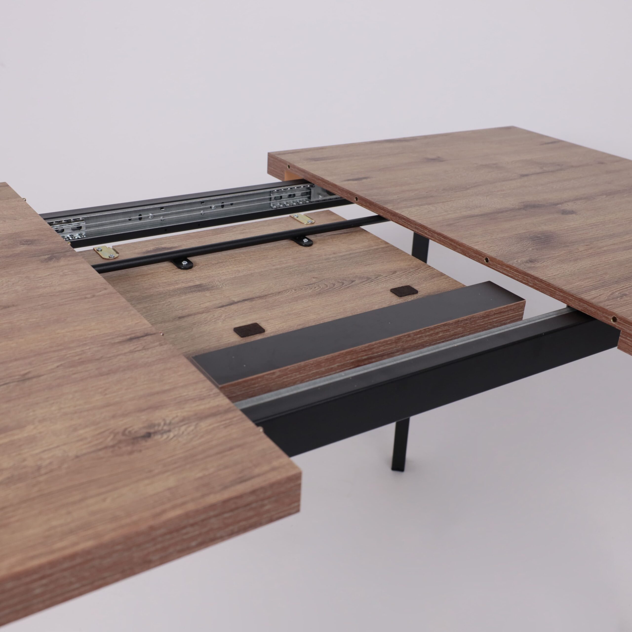 Стол BORG-120, раздвижной 120(160)х80, Дуб Веллингтон/Чёрный