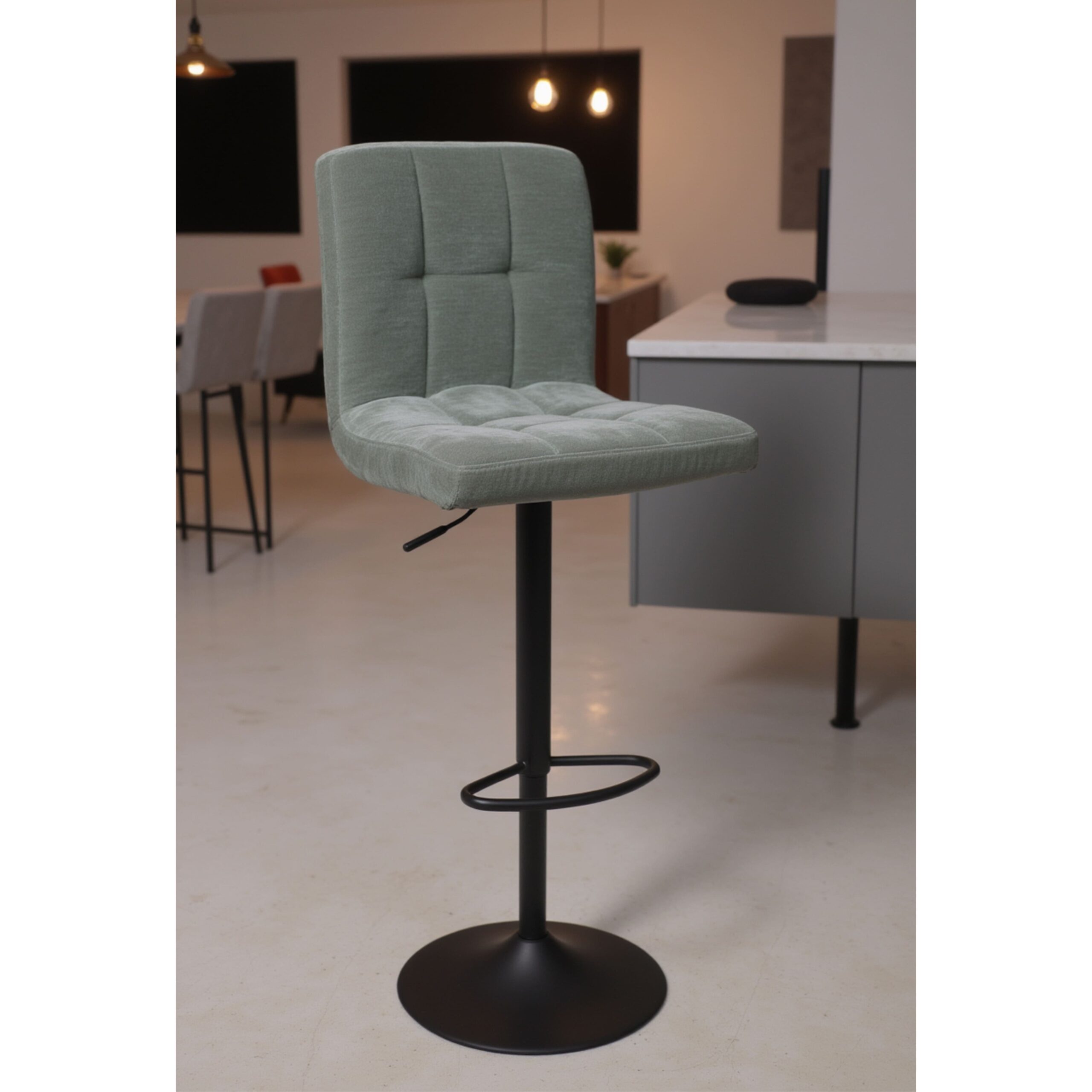 Стул барный LOGOS, темно-зеленый шенилл Ote Canna 352/черный