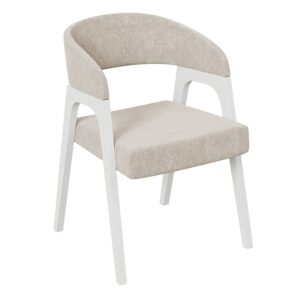 Кресло ТЕХАС, кремовый №208 Велюр Jercy cream/белый матовый