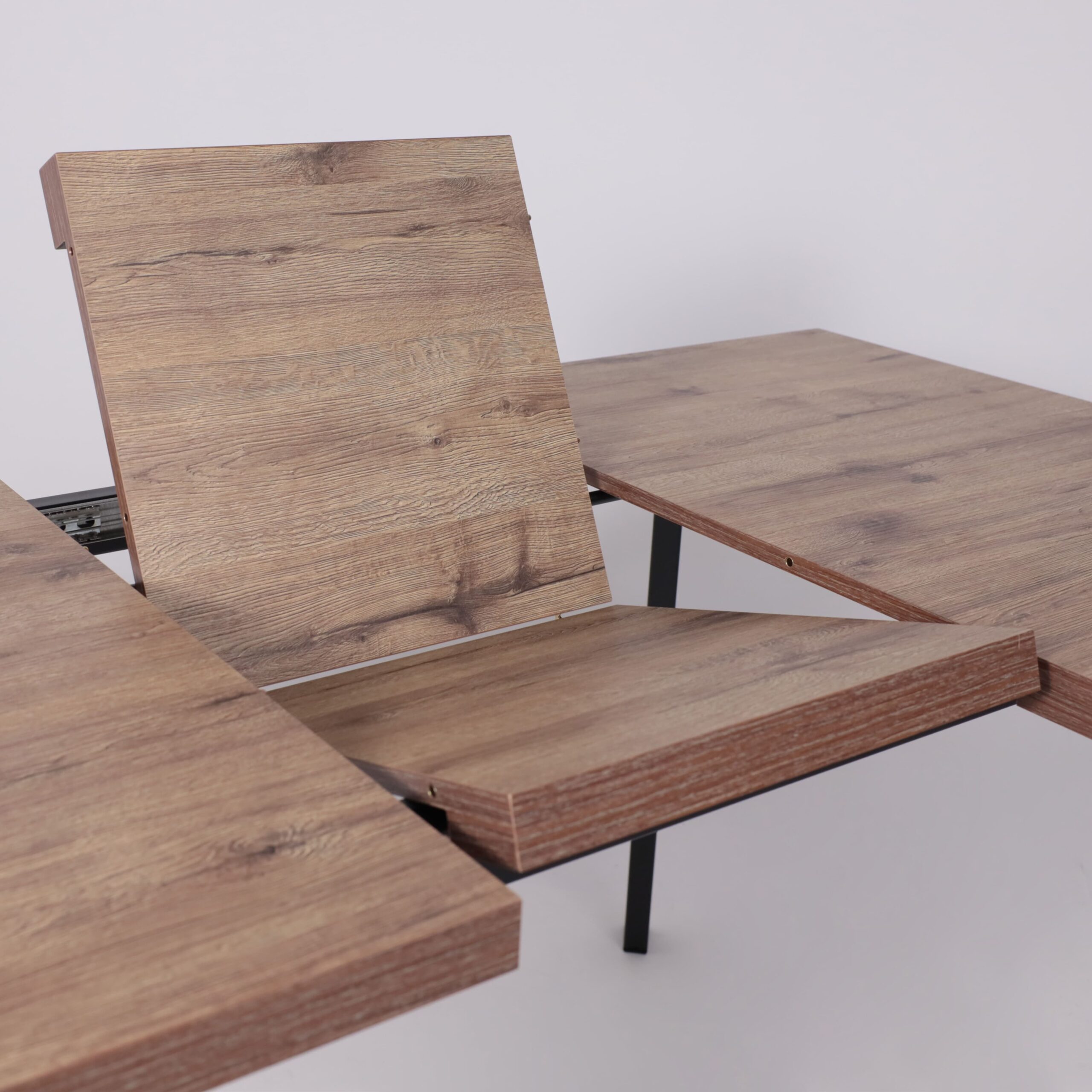 Стол BORG-120, раздвижной 120(160)х80, Дуб Веллингтон/Чёрный