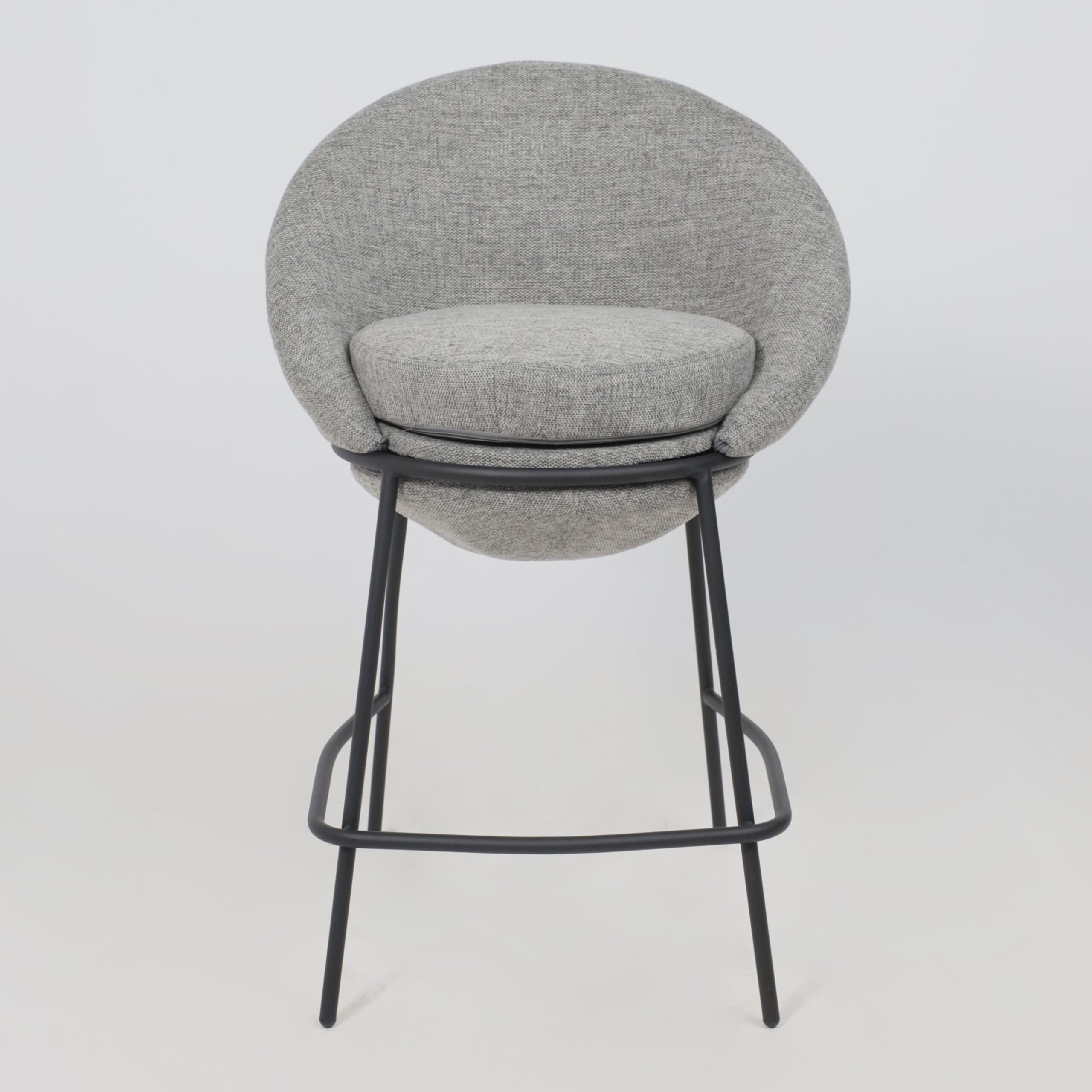 Стул BRAUN, полубарный, серая рогожка BREGO-15/черный