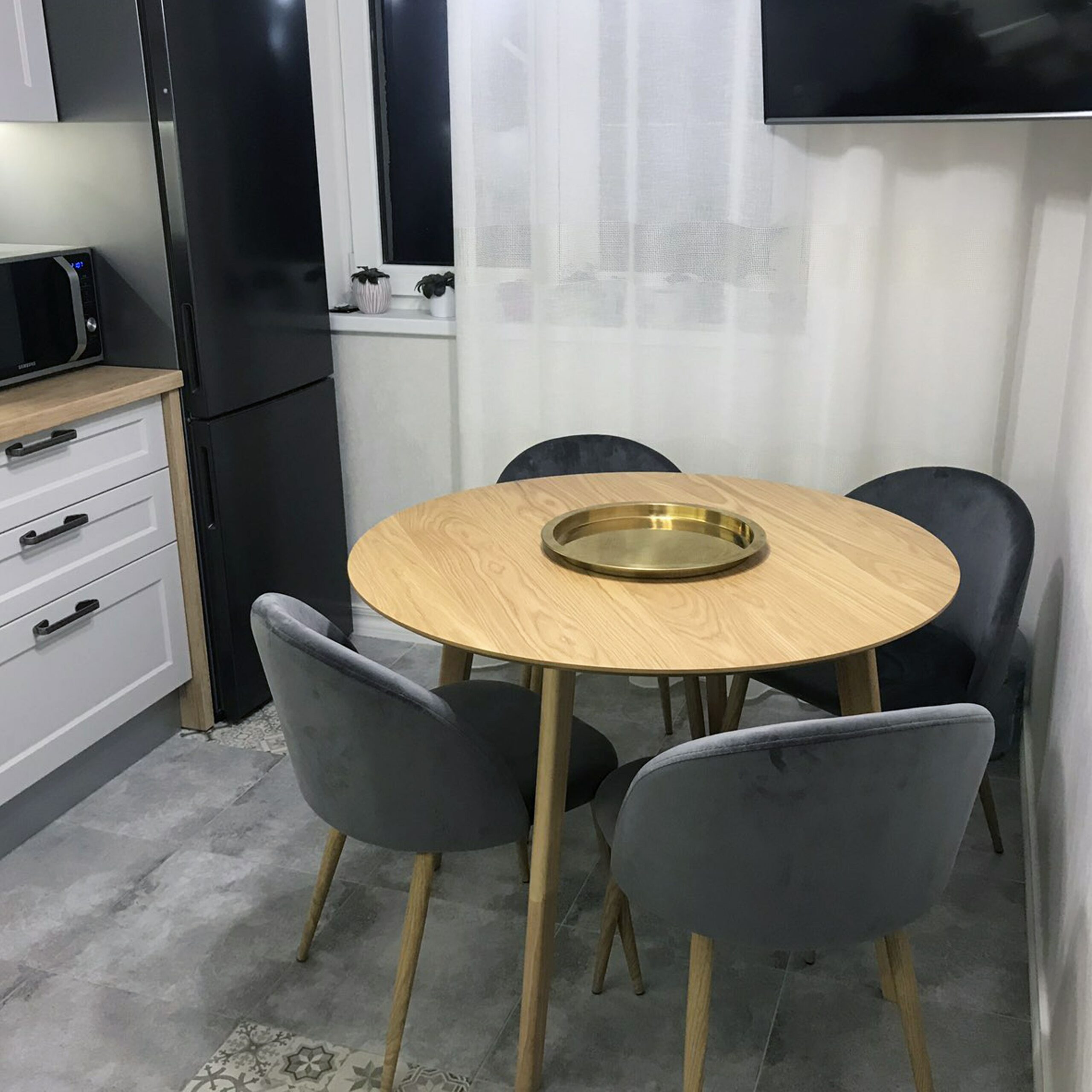 Стул HONNOR, серый велюр HLR-21/дуб