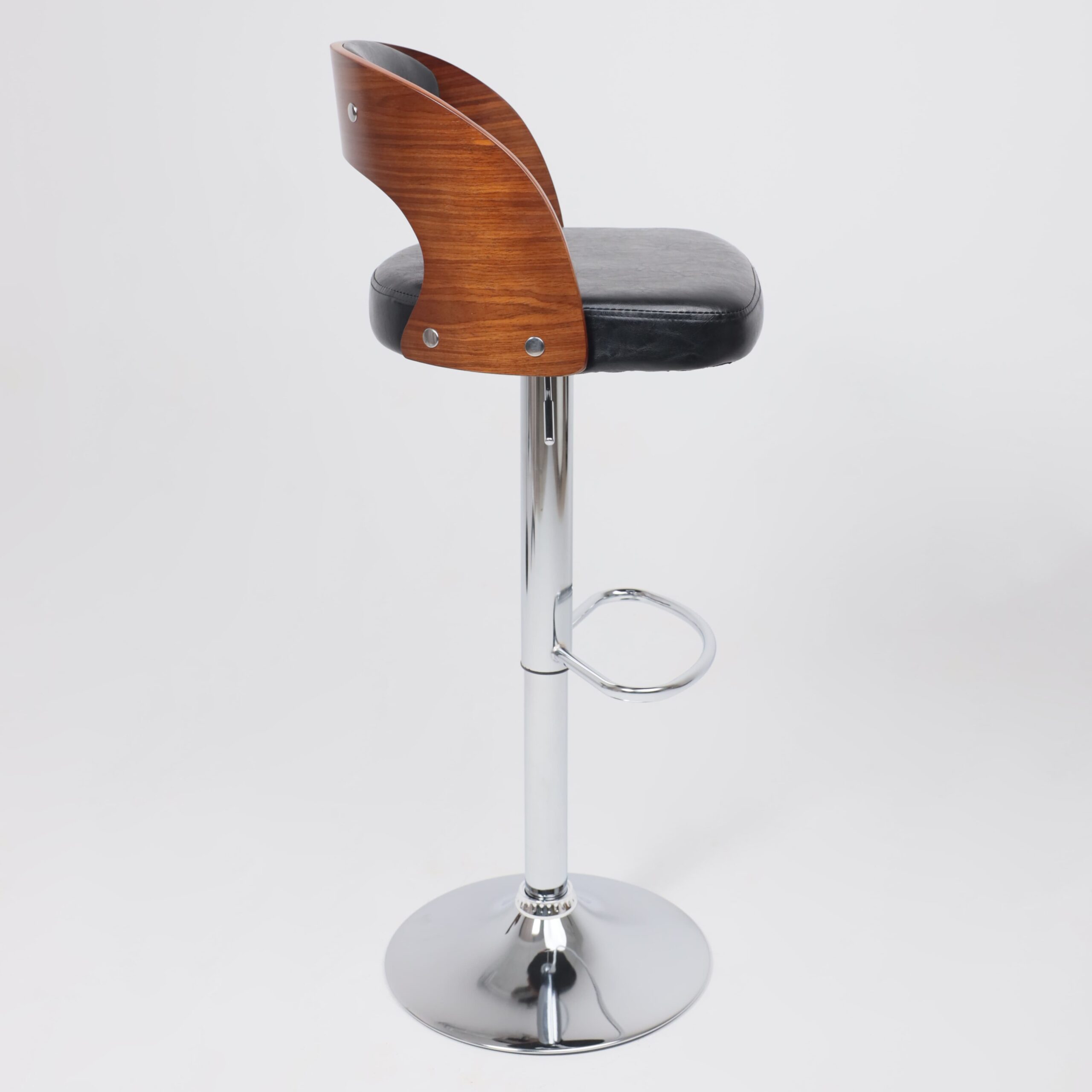 Стул барный BRUNO, экокожа, черный/хром