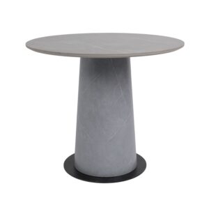 Стол AV 2317, МДФ+керамика, нераздвижной 900 серый, матовый LARKA GREY/черный+HPL Будда