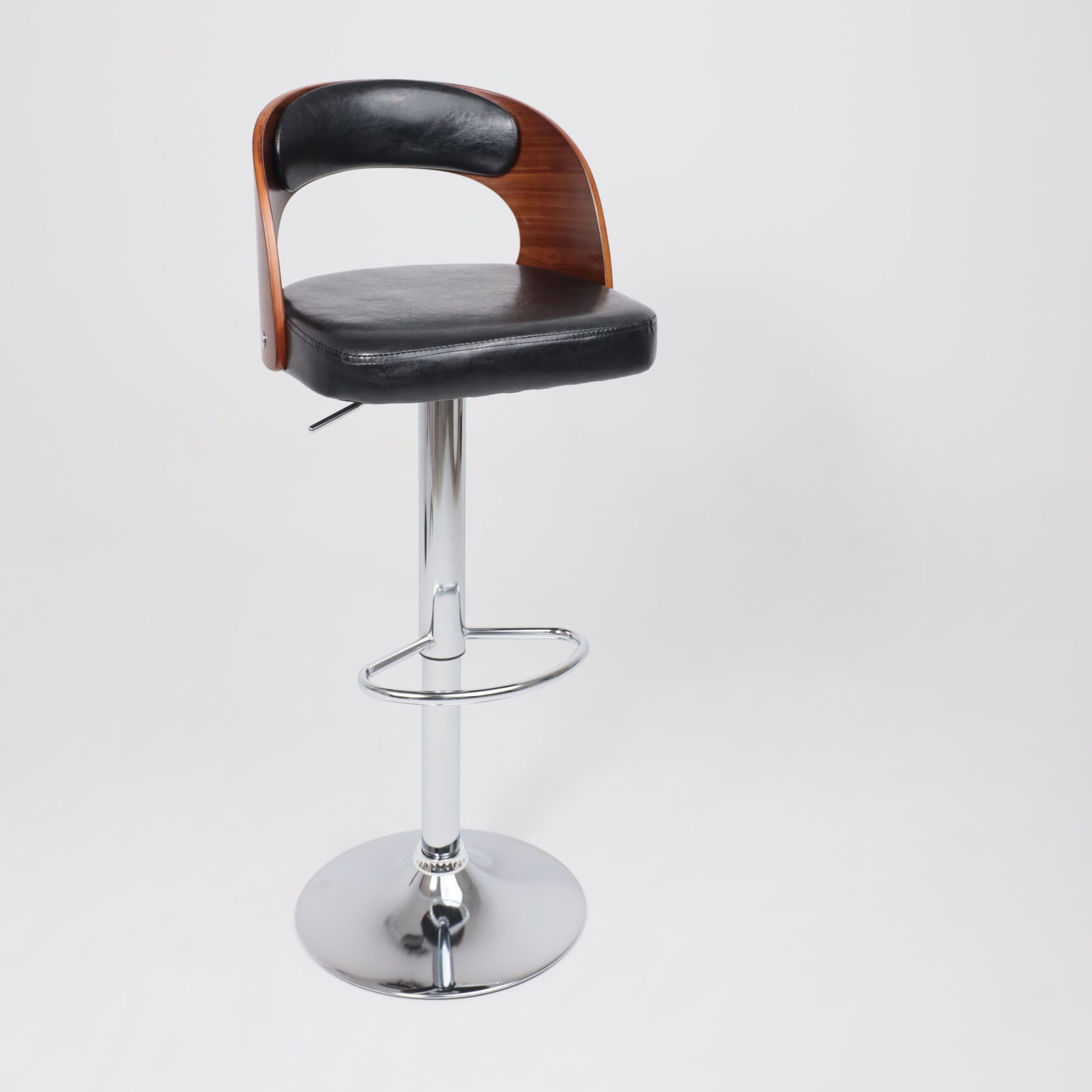 Стул барный BRUNO, экокожа, черный/хром