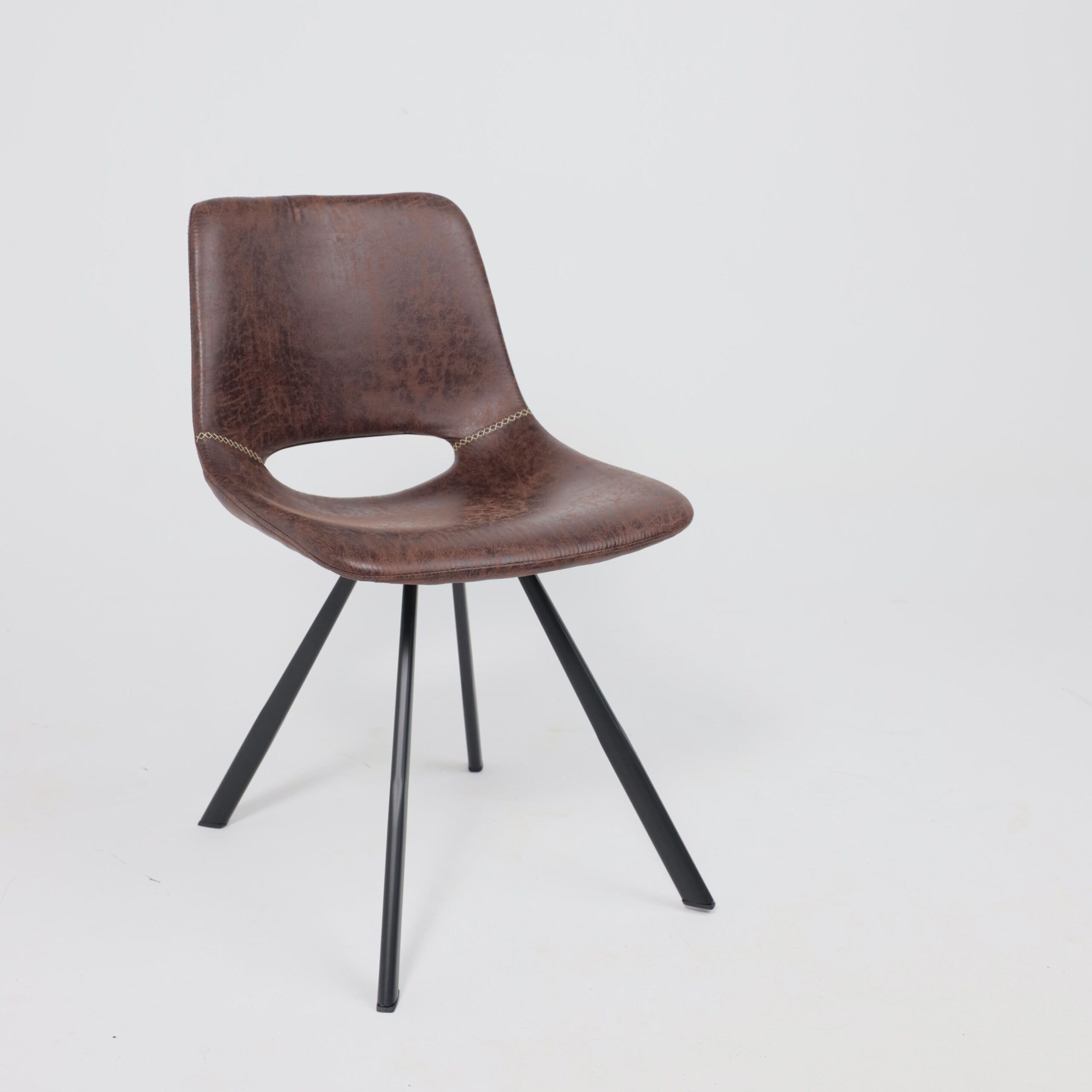 Стул  DILAN, экокожа, коричневый PU C-03/черный