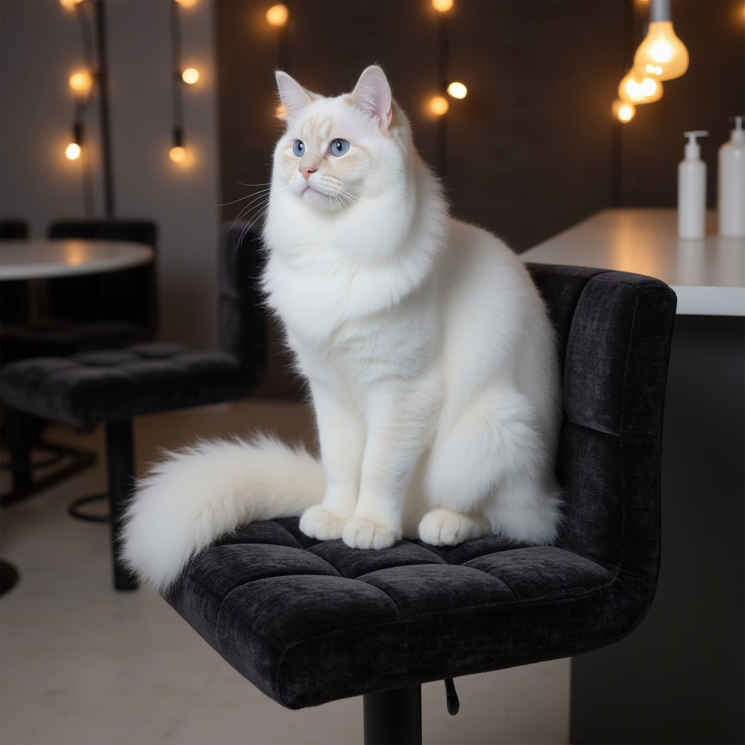 Стул барный LOGOS, черный шенилл Ote Canna 460/черный