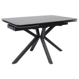 Стол РЕЙН NEW,керамика 0 кат. 1400(2040)*900, Камень черный Greys Black/Черный матовый