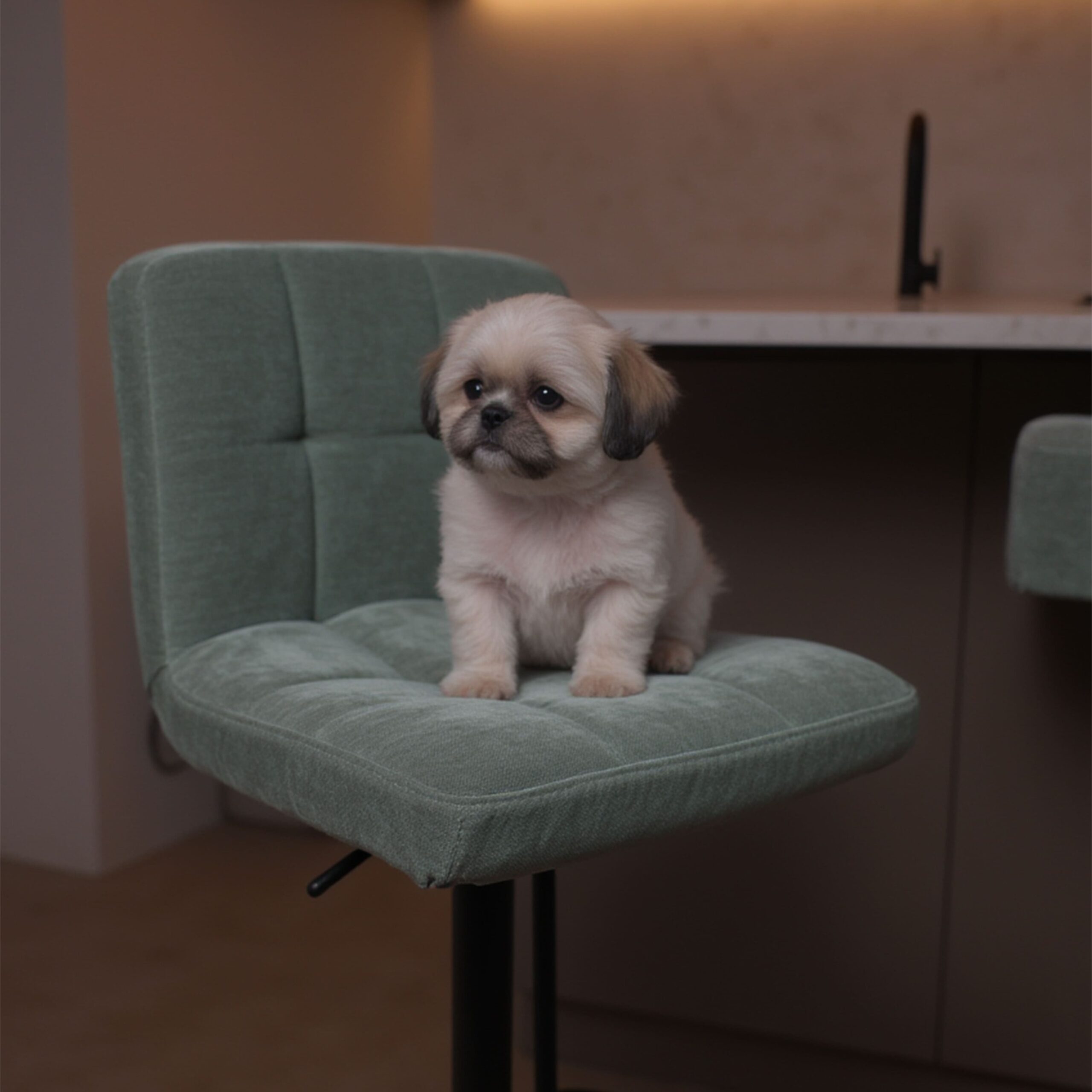 Стул барный LOGOS, темно-зеленый шенилл Ote Canna 352/черный