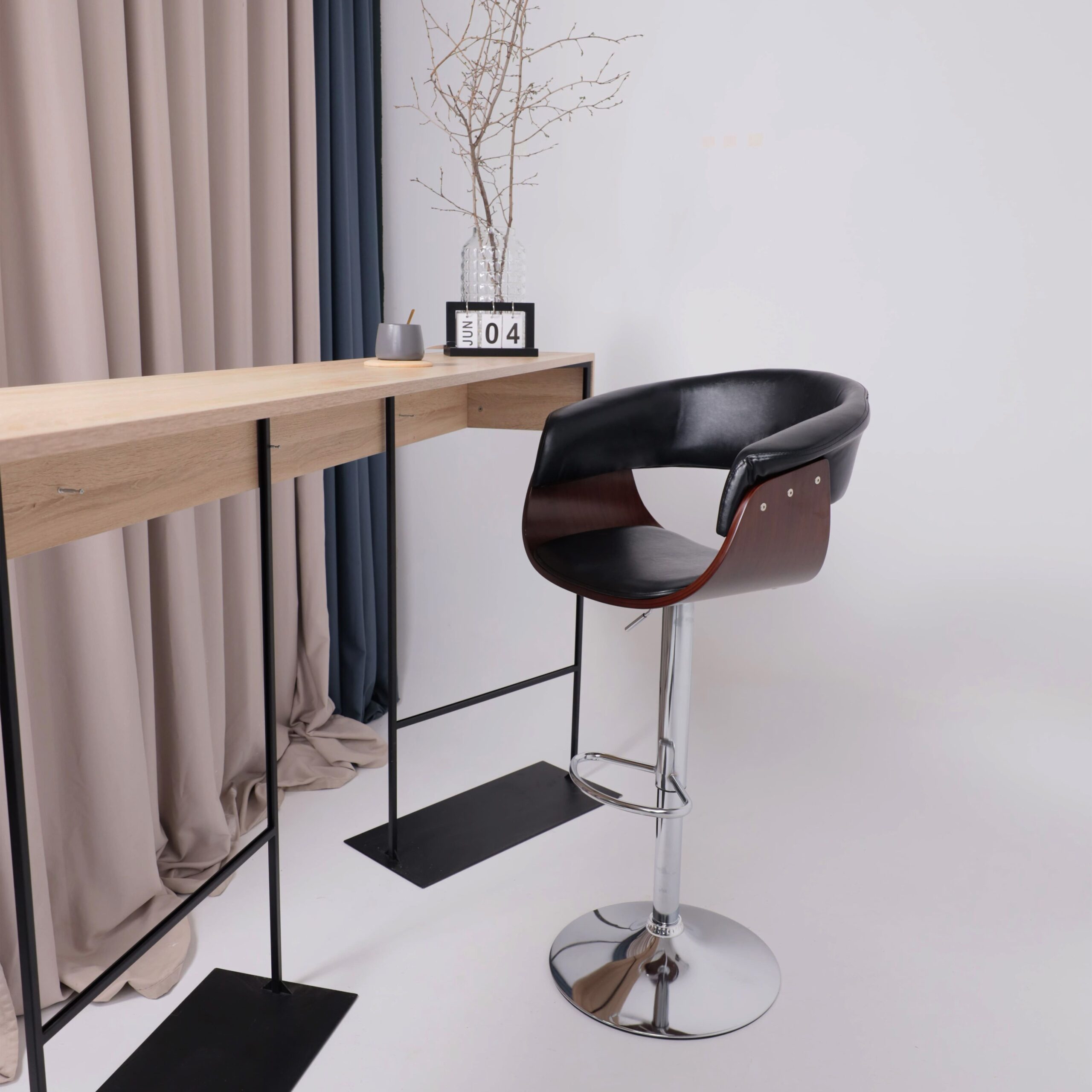 Стул барный ROSSI, экокожа, черный/хром