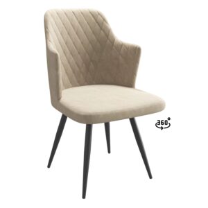 Стул FREDDY-R1 360, k02 Латте замша LUXчерный