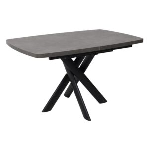 Стол LEONEL-130, раздвижной 130(165)х85, Дымчатая керамика/Черный