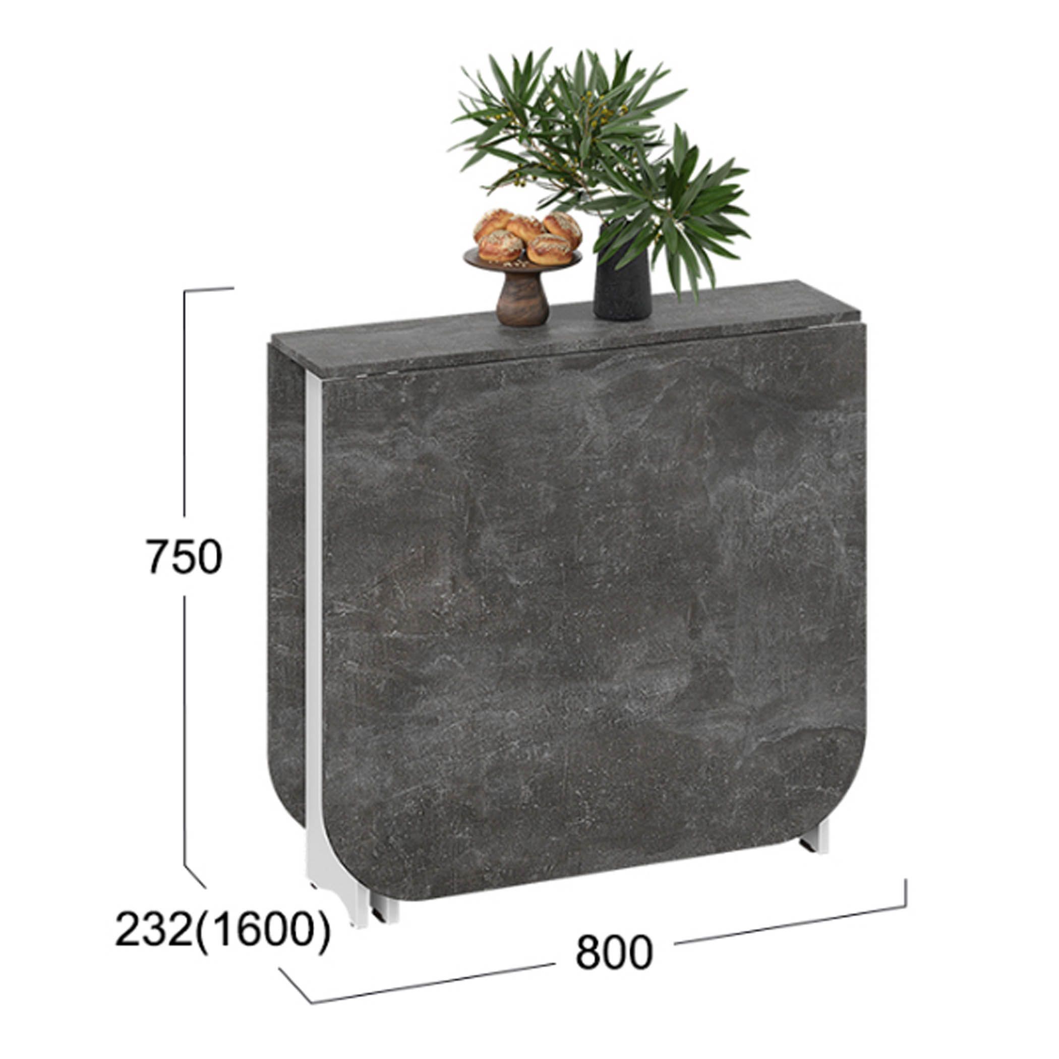 Стол-книжка Т1, 232(1600)*800, подстолье белый/столешница ателье темный