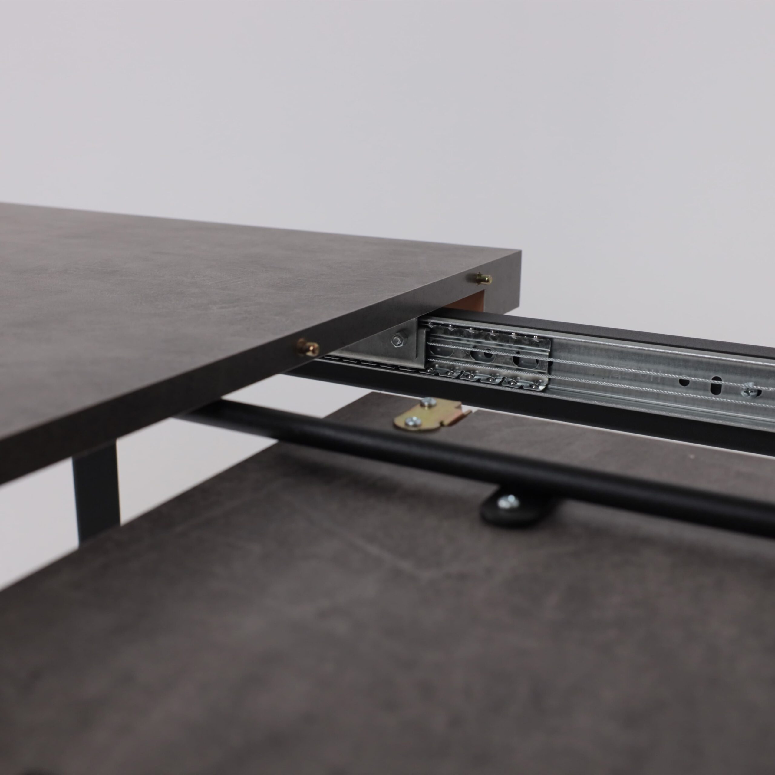 Стол BORG-120, раздвижной 120(160)х80, Дымчатая керамика/Чёрный