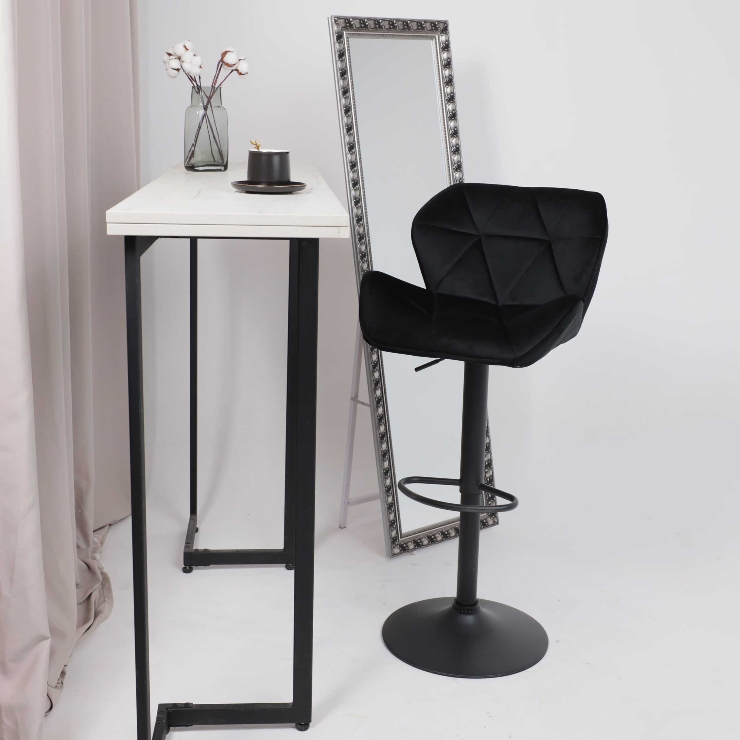 Кресло барное BERLIN GB, Seven 35 черный велюр/черный