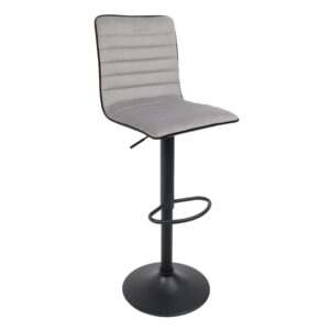 Стул барный CAPRI, (серый велюр HCJ-38+черный велюр HCJ-50/черный)