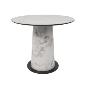 Стол AV 2317, МДФ+керамика, нераздвижной 900 натуральный, глянцевый GOLD JADE/черный+HPL Виктори натуральный