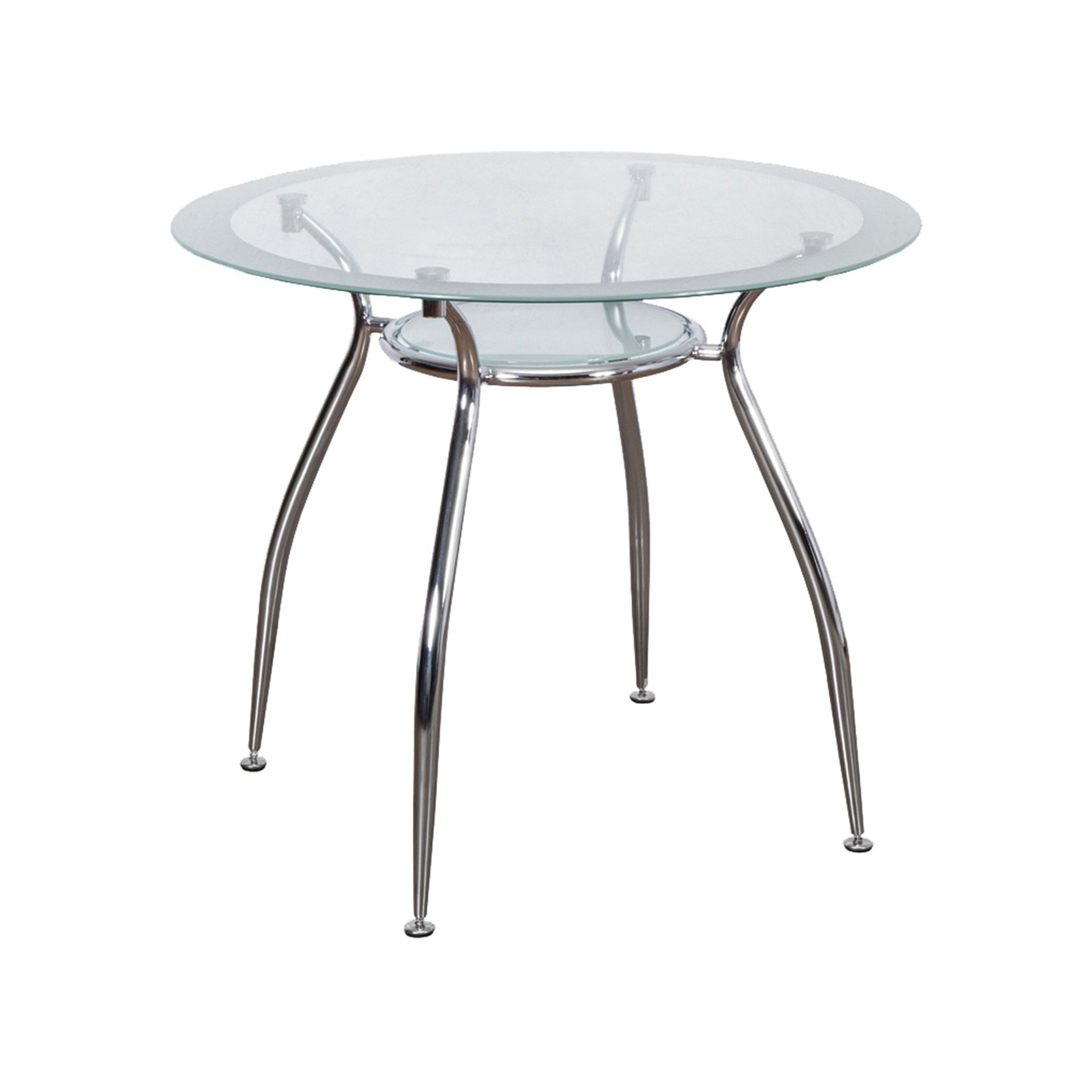 Стол FINEZIA, хром/стекло, 900*750*8/5